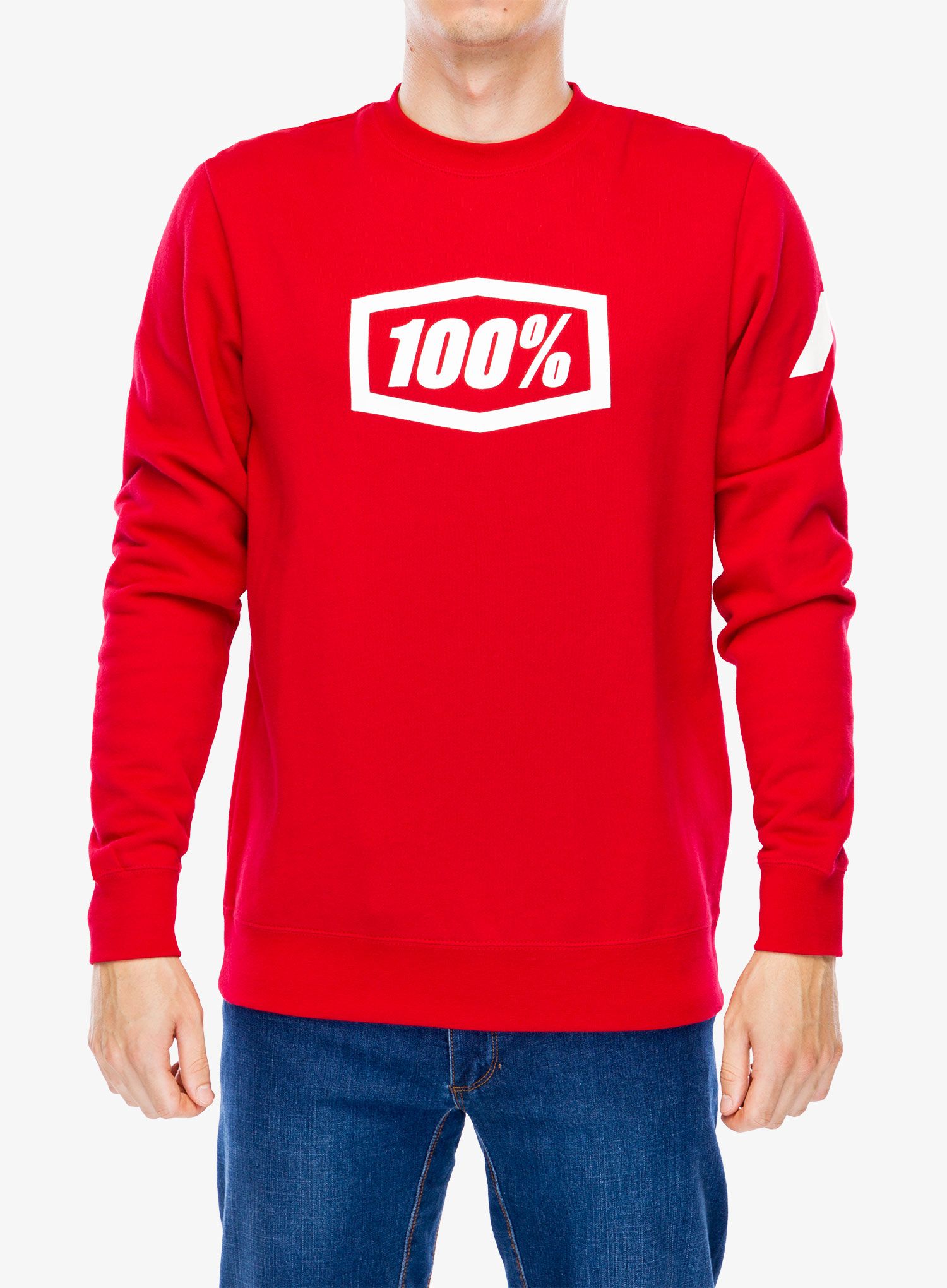 Кофта 100% Icon Pullover Crewneck Fleece Sweatshirt - deep red