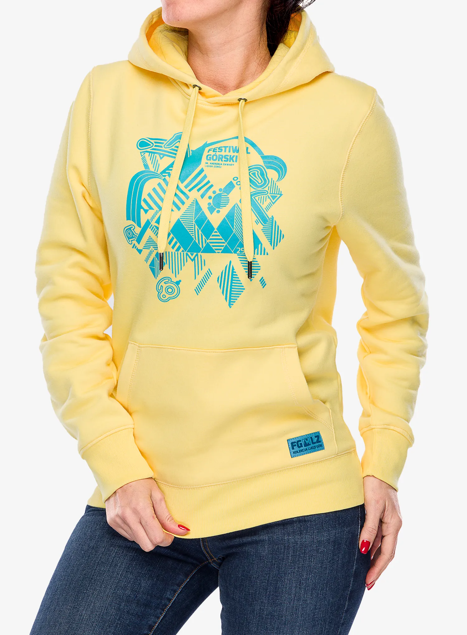 Кофта з каптуром .29 Festiwal Górski 2024 Lądek-Zdrój - yellow/turquoise
