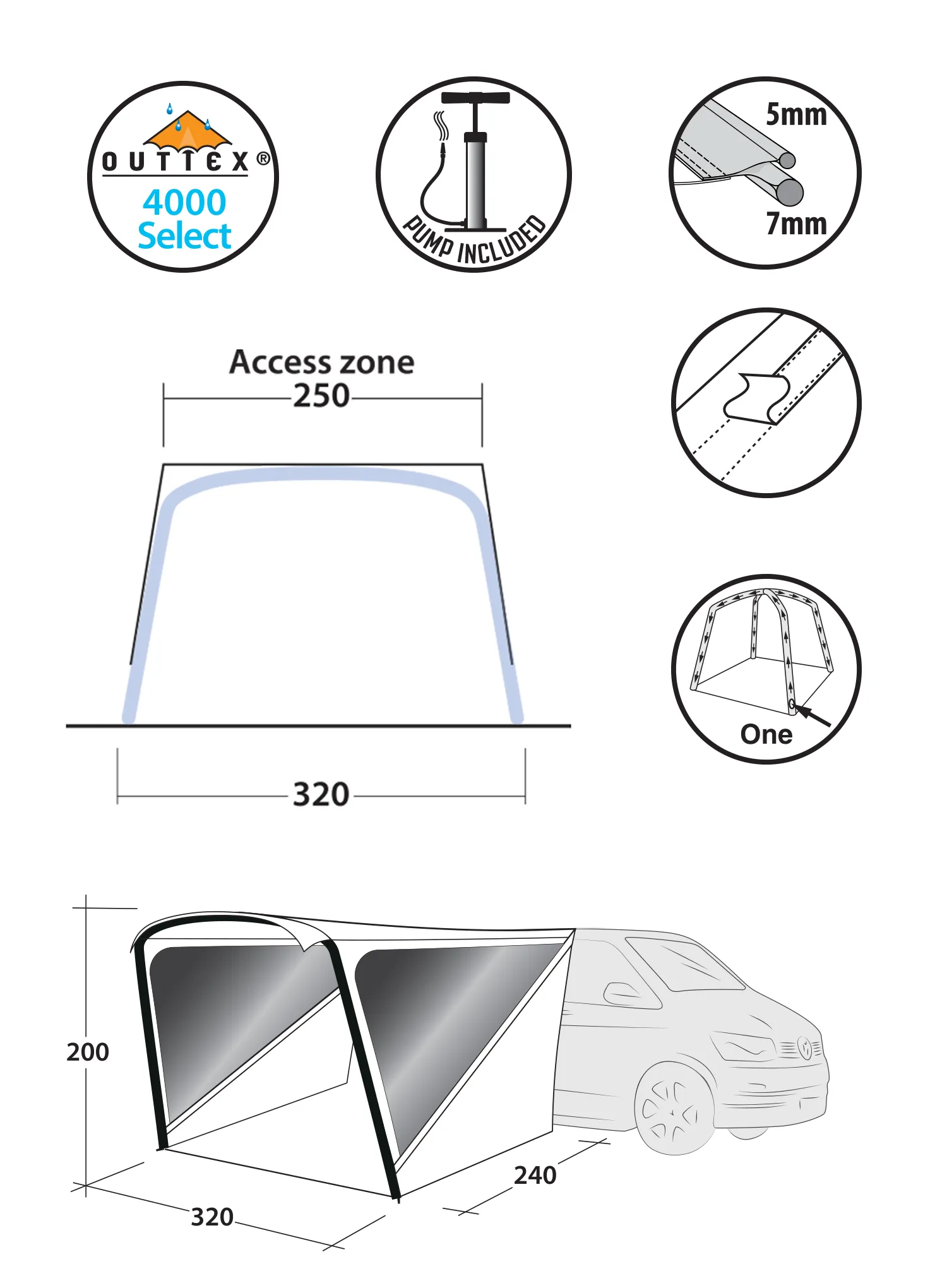 Намет приставний Outwell Touring Shelter Air