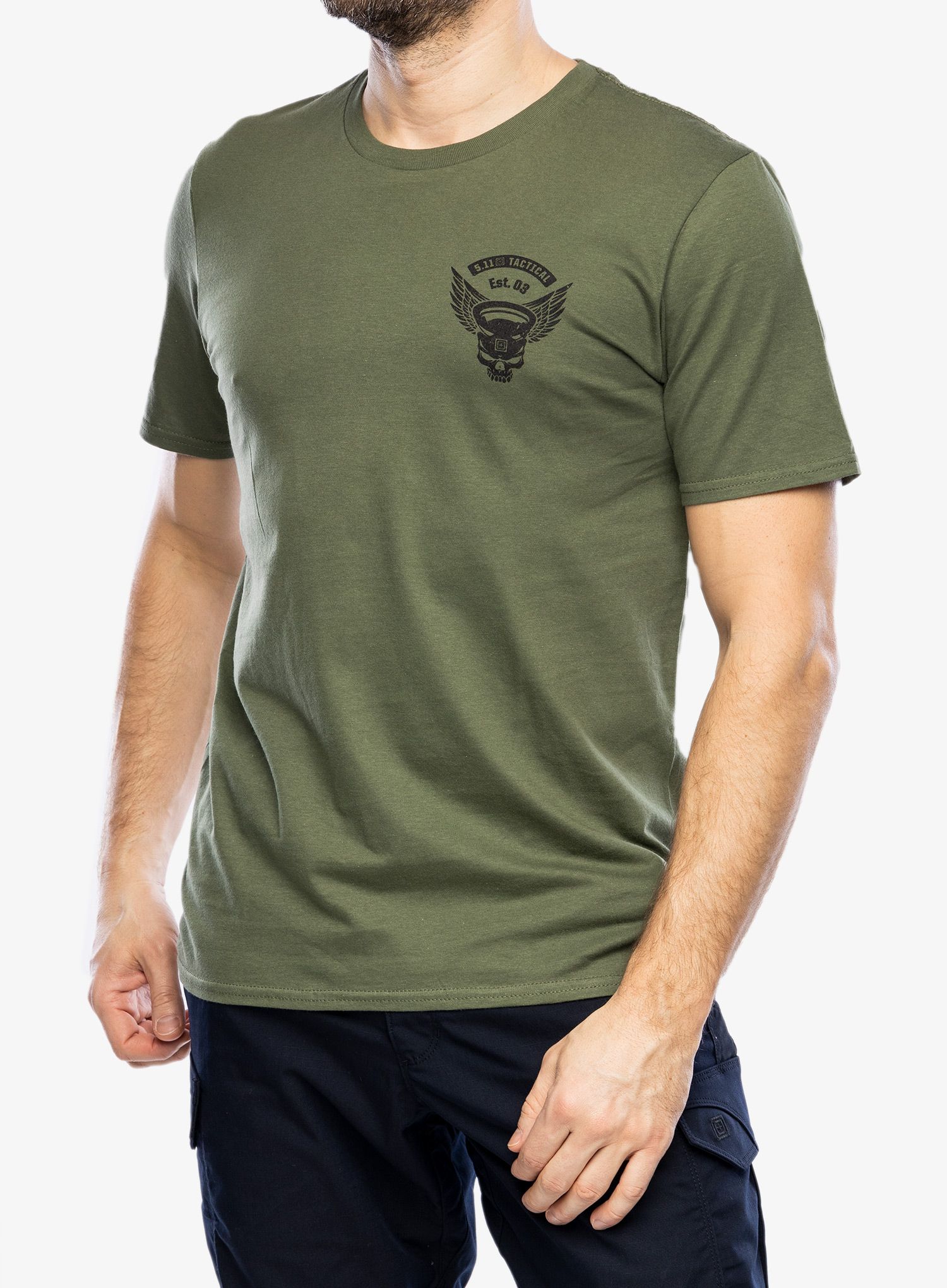 Футболка бавовняна 5.11 Emea Kettle Skull S/S Tee - military green