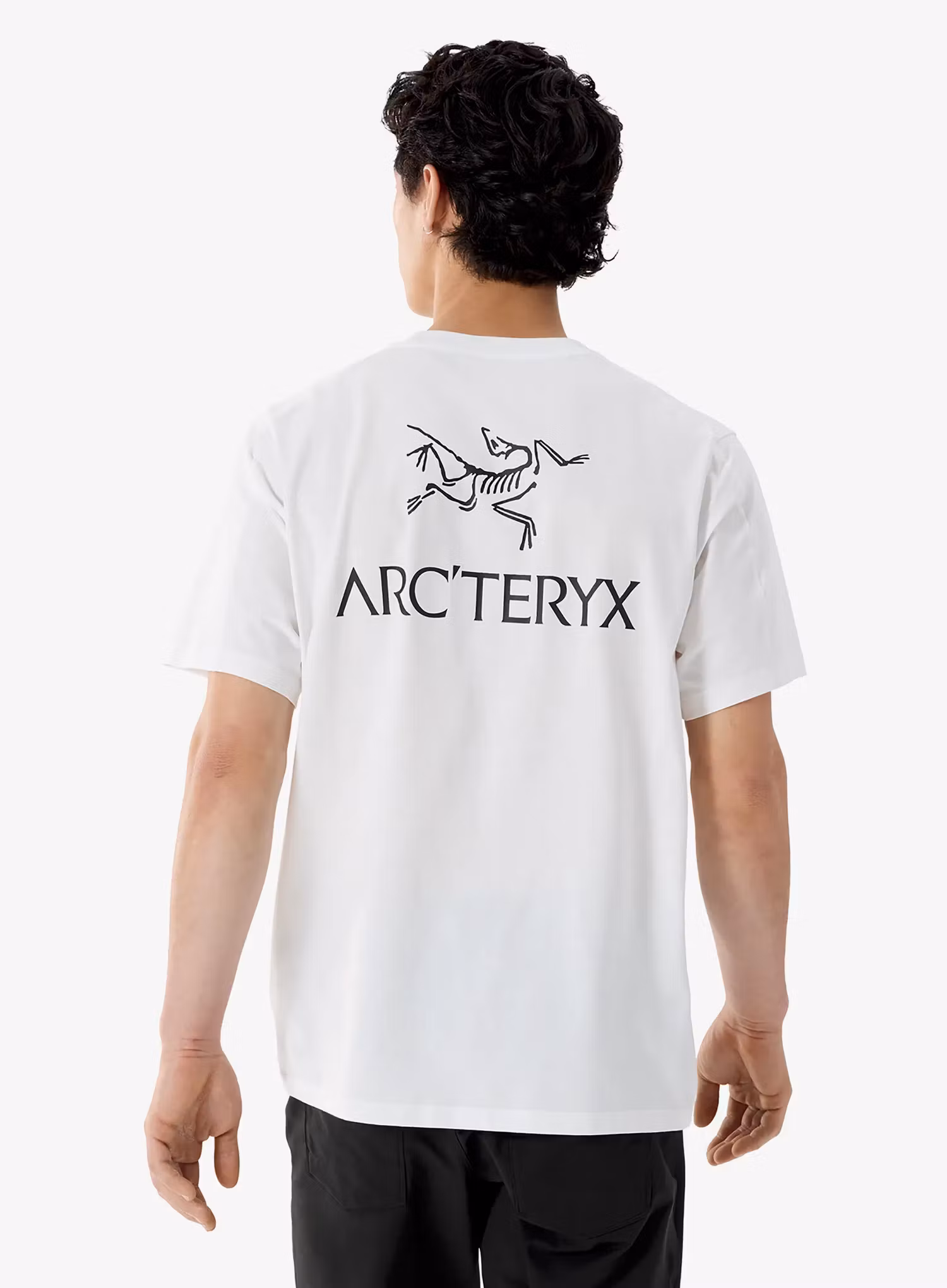 Футболка бавовняна Arcteryx Kragg SL Cotton Bird Word SS - white light/black