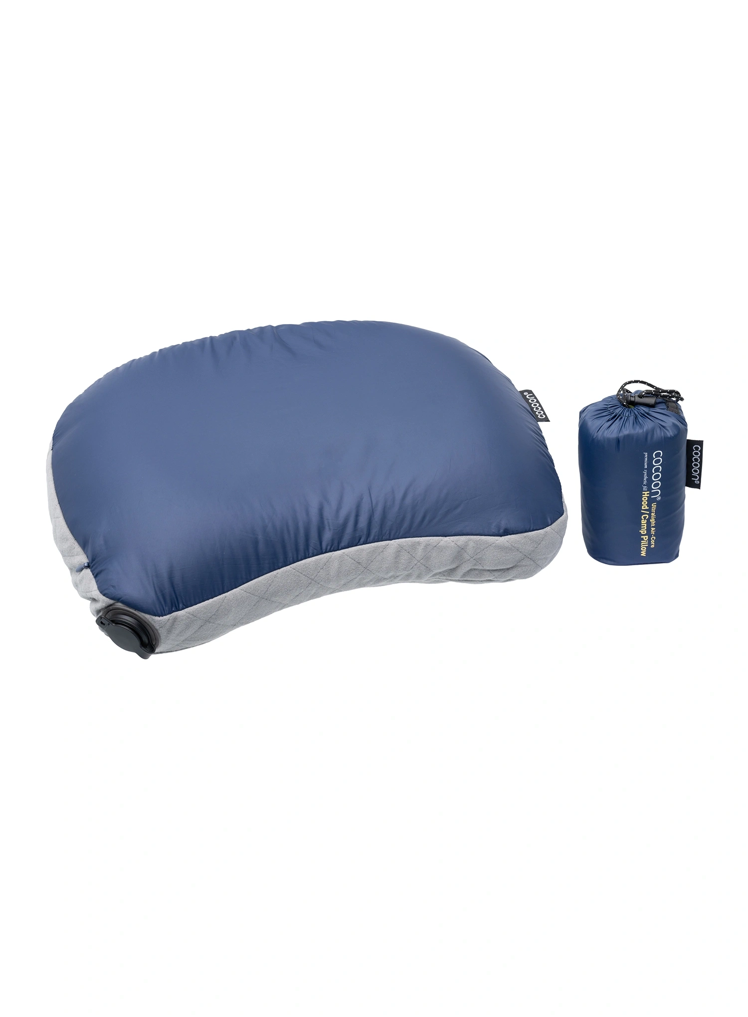 Подушка туристична Cocoon Air-Core Hood/Camp Pillow - dark indigo/grey