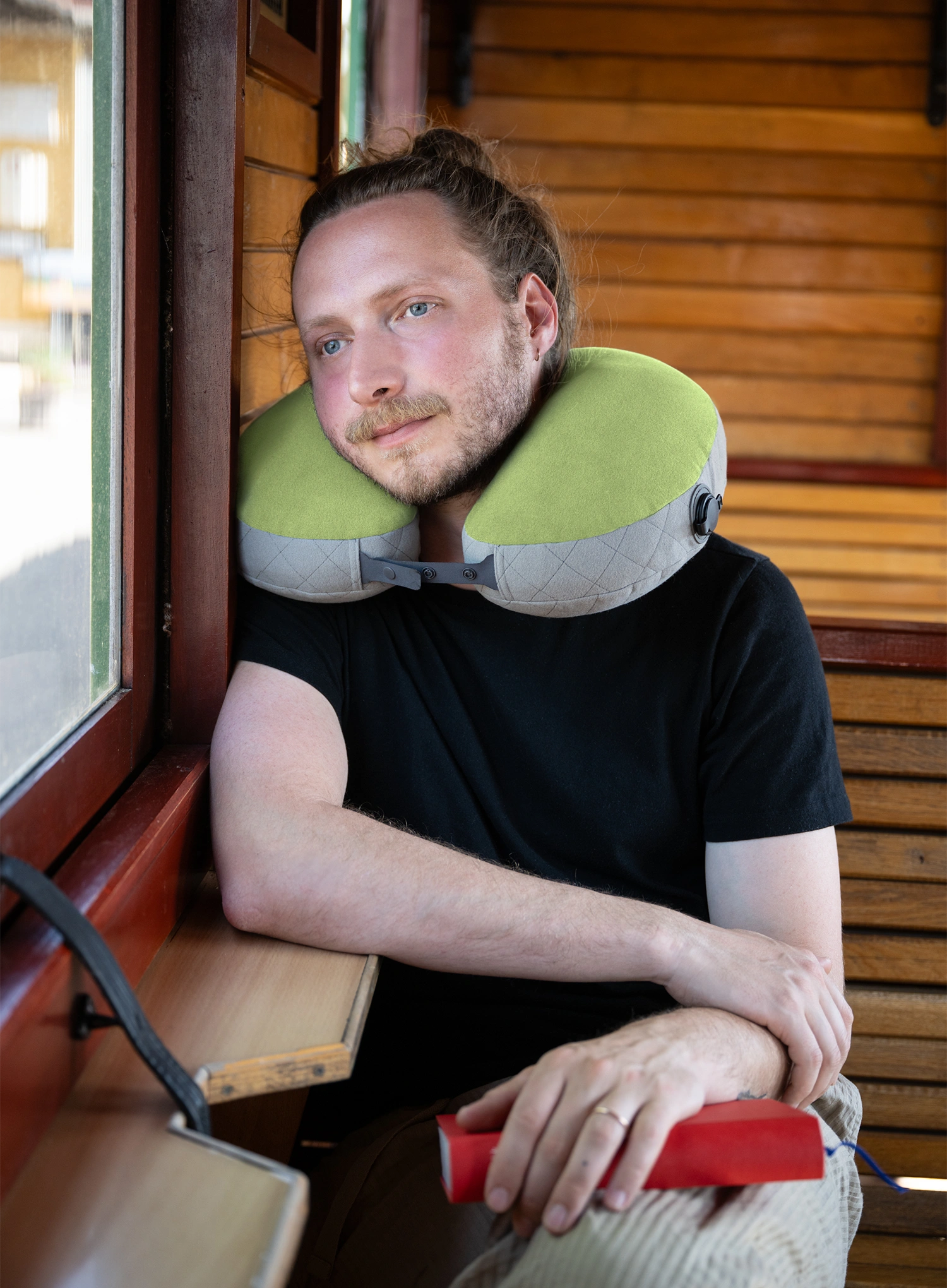 Подушка туристична Cocoon U-Shaped Neck Pillow - wasabi/grey