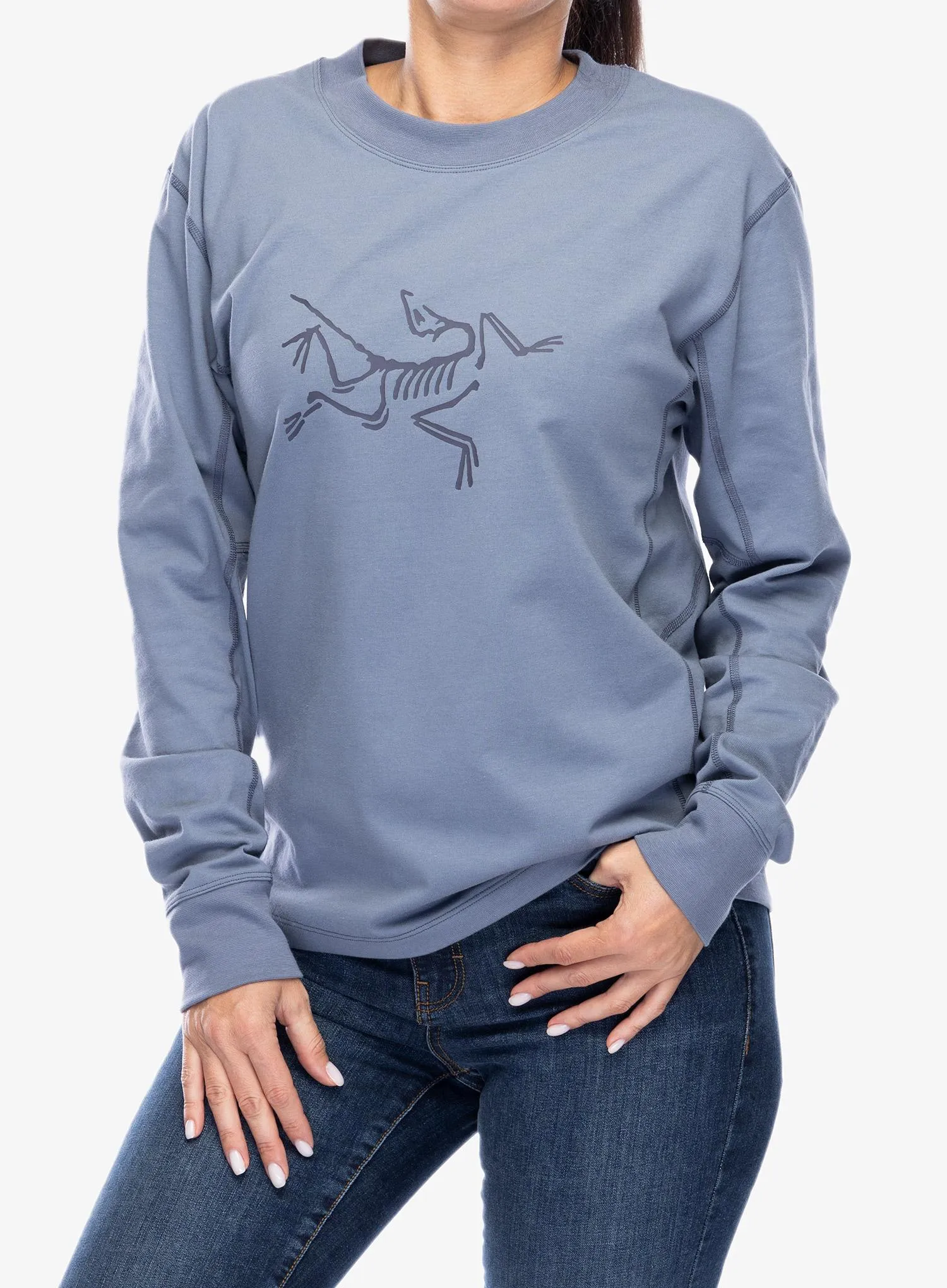 Лонгслів жіночий Arcteryx Archaeopteryx Logo LS - stratus/dk stratus