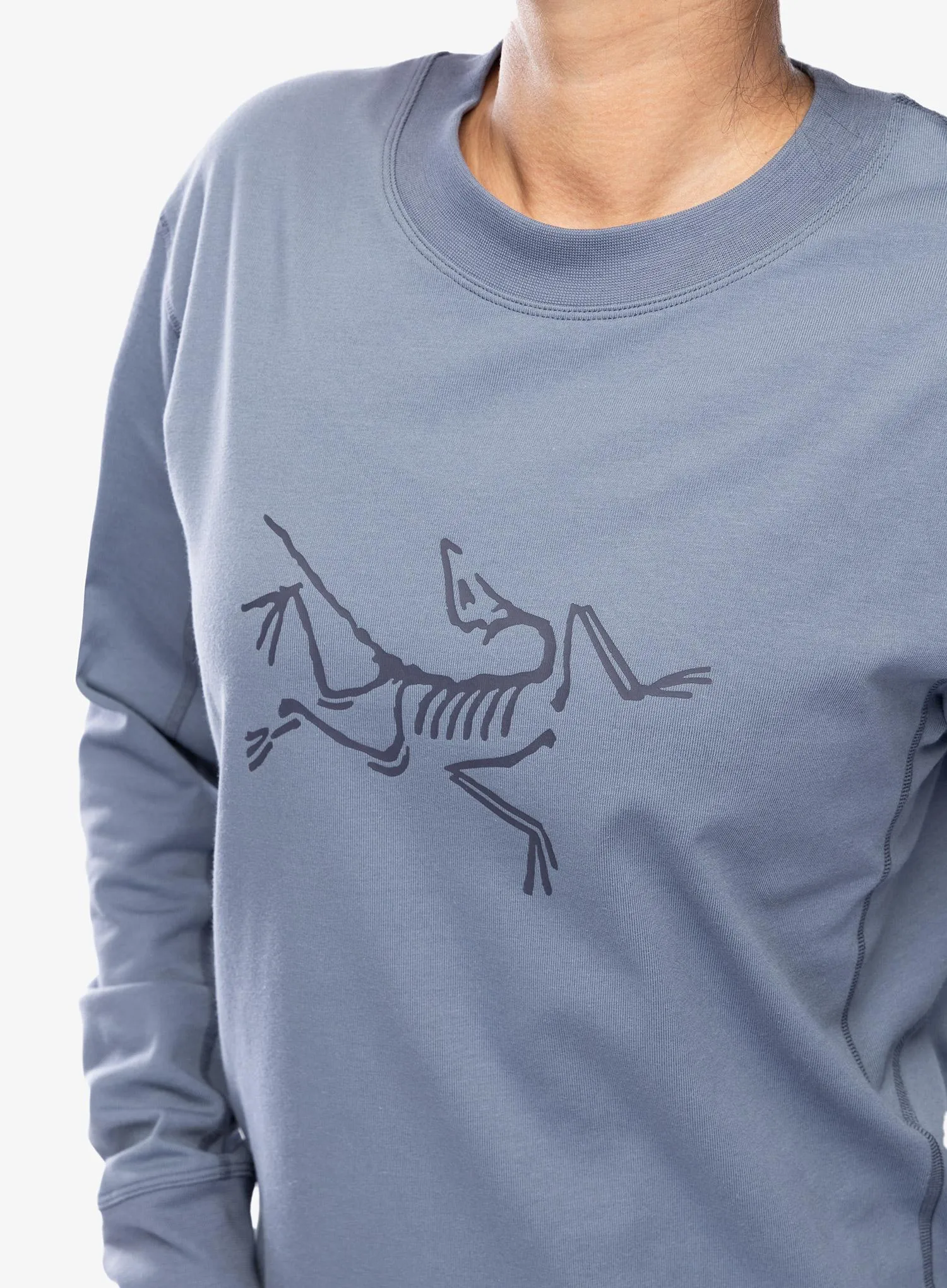 Лонгслів жіночий Arcteryx Archaeopteryx Logo LS - stratus/dk stratus