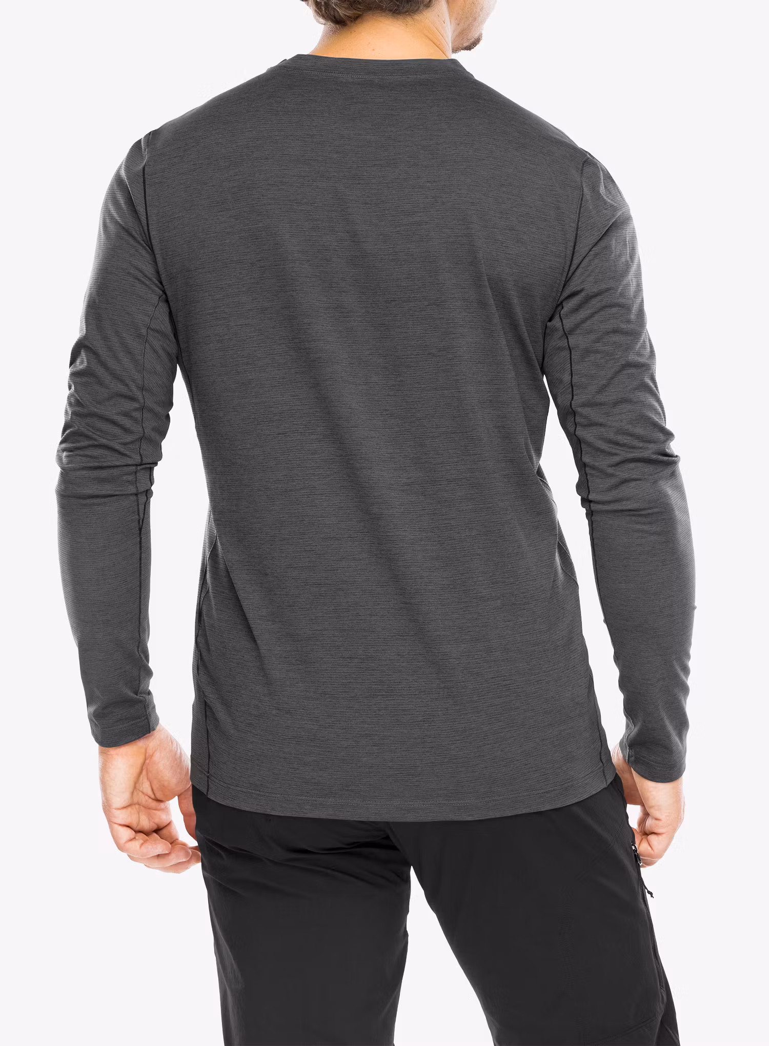 Кофта для бігу Arcteryx Cormac Crew Neck Shirt LS - blk heather