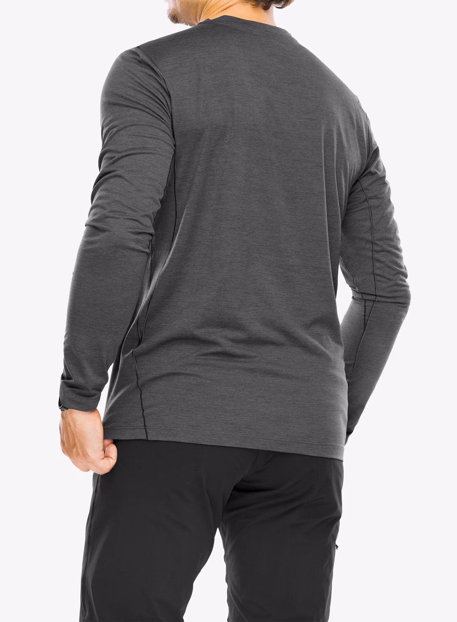 Кофта для бігу Arcteryx Cormac Crew Neck Shirt LS - blk heather