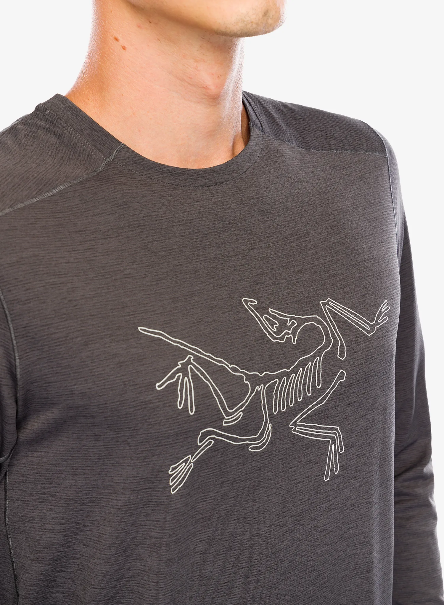 Кофта для бігу Arcteryx Cormac Logo LS - black heather/solitude