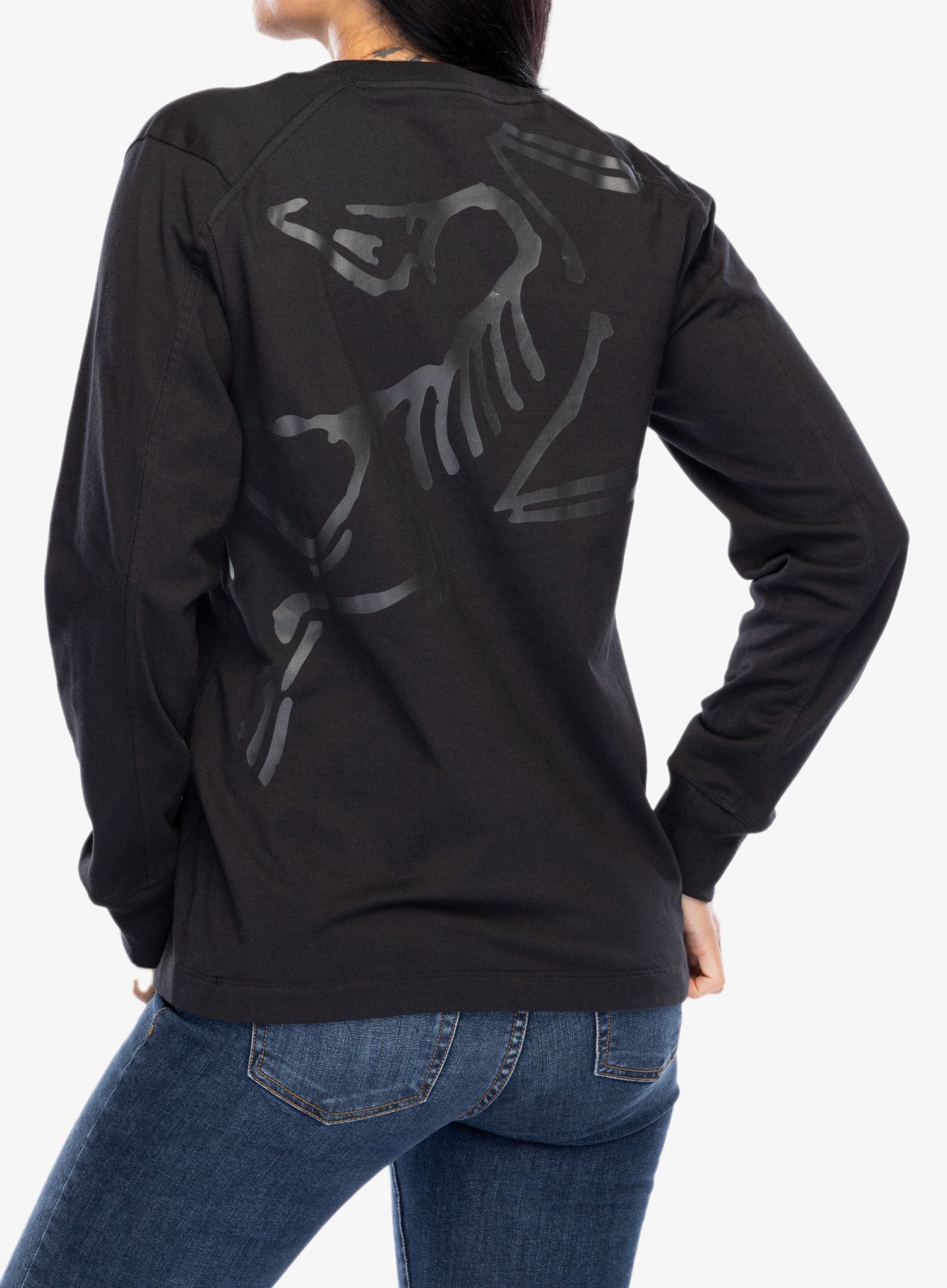 Кофта жіноча Arcteryx Kragg Cotton Bird Crew LS - black/black