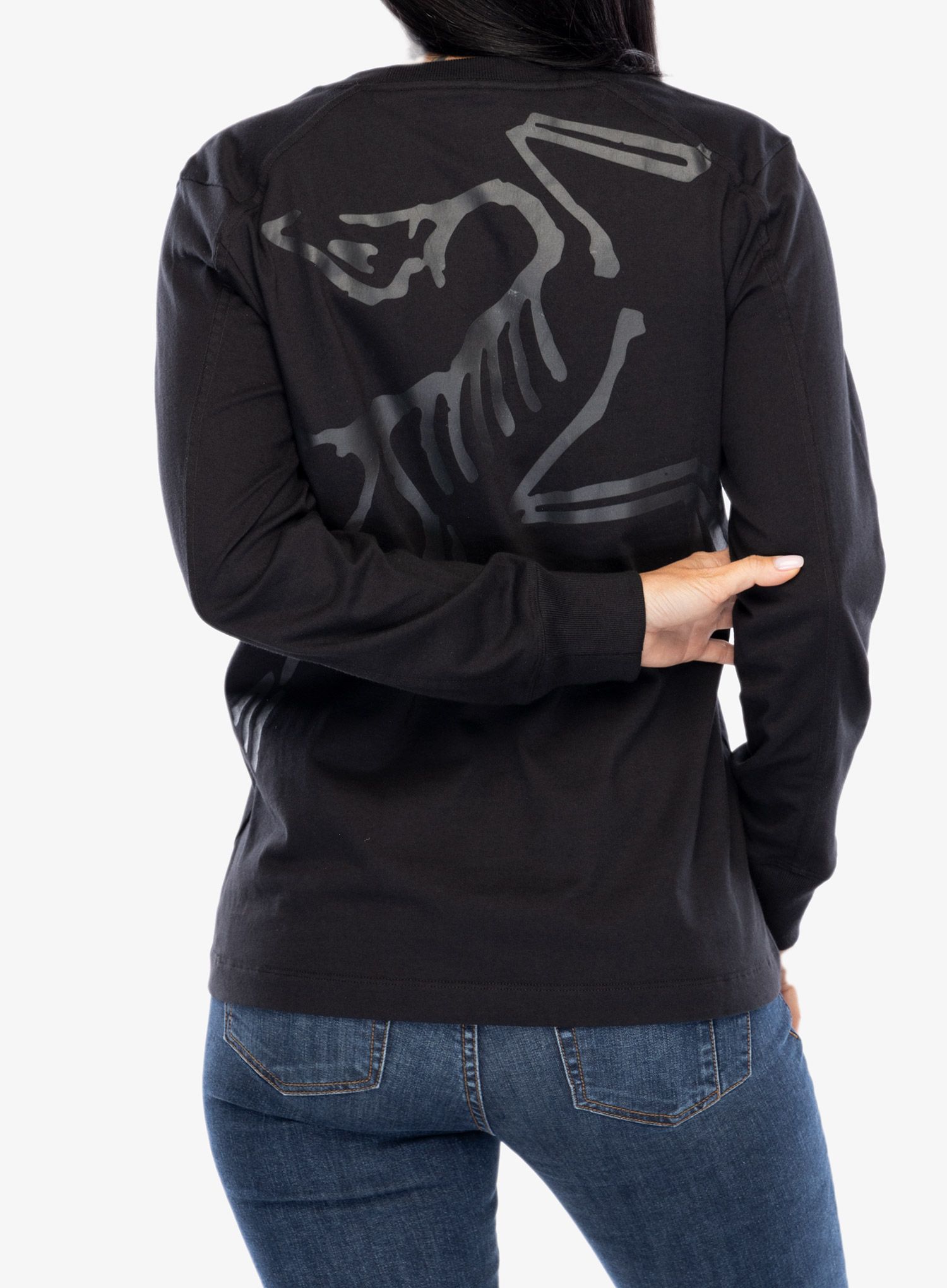 Кофта жіноча Arcteryx Kragg Cotton Bird Crew LS - black/black