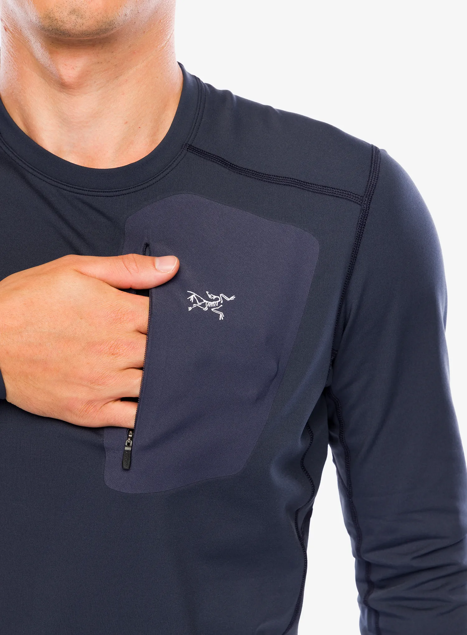 Термокофта Arcteryx Rho LT Crew Neck - black sapphire
