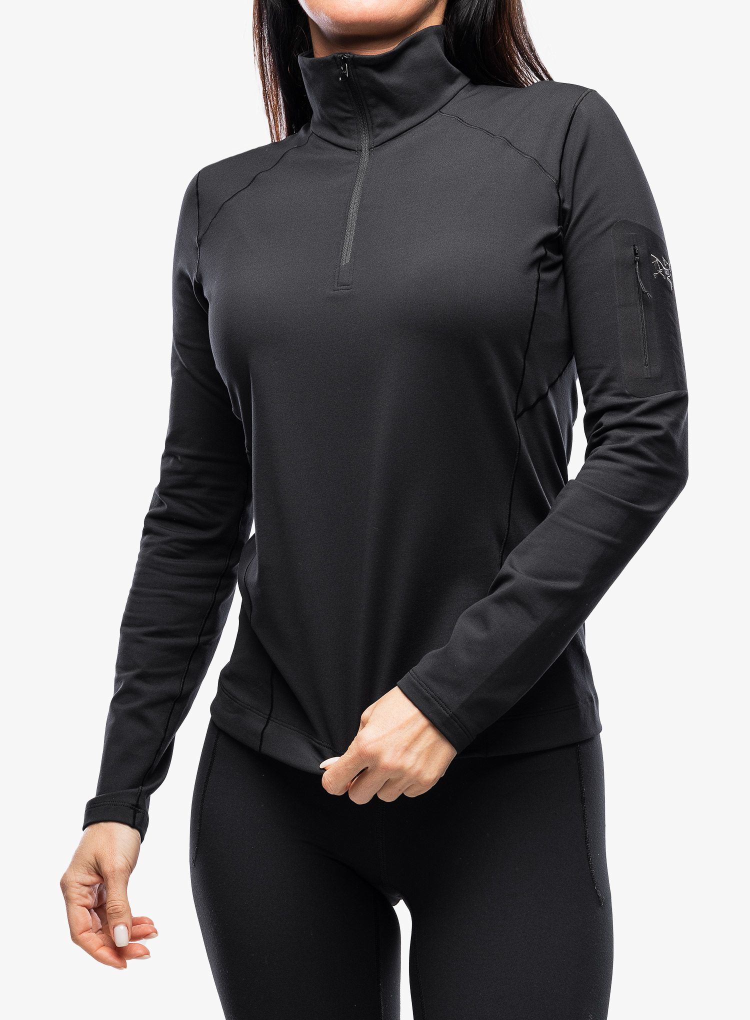 Термокофта жіноча Arcteryx Rho Zip Neck - black