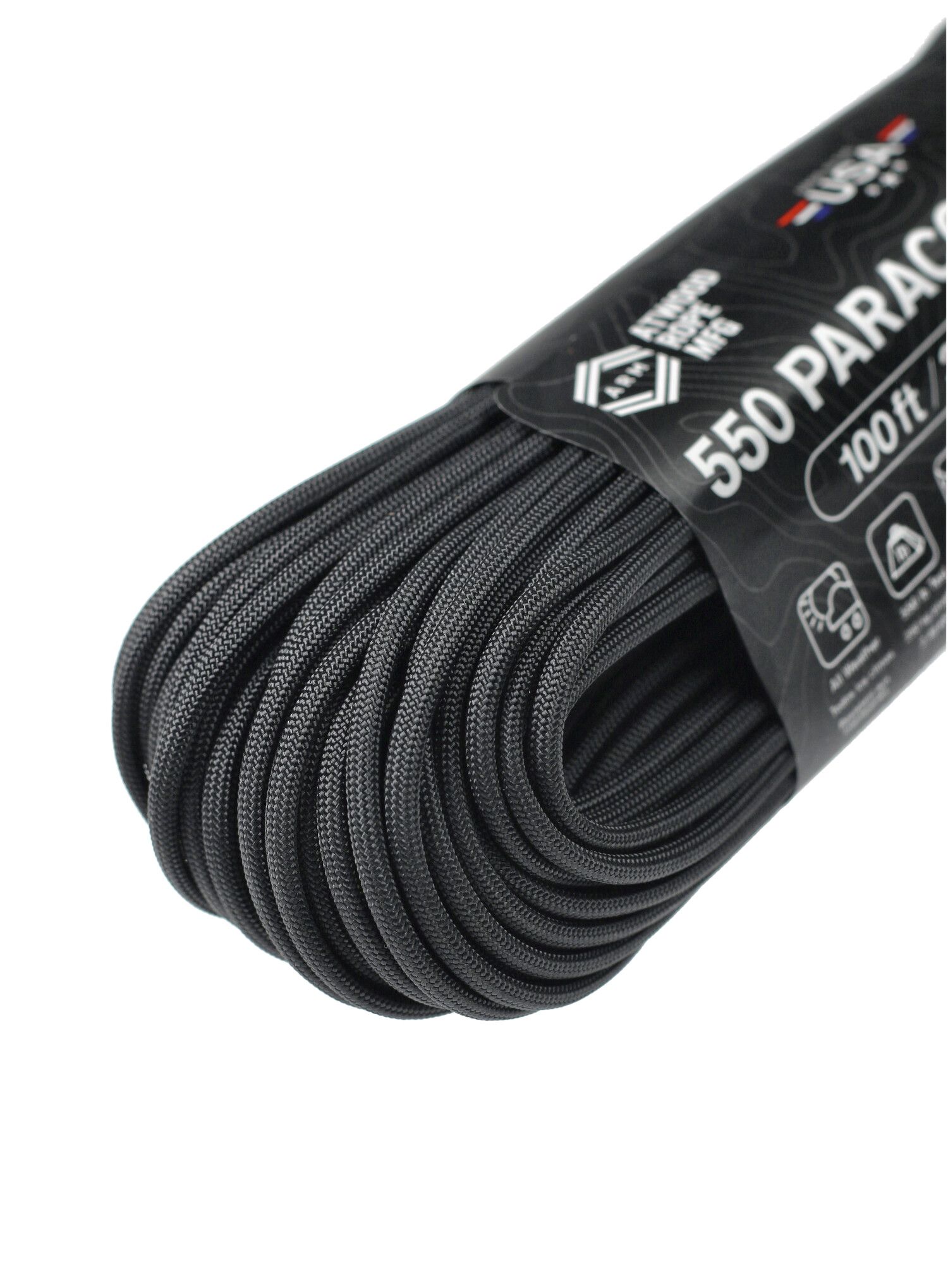 Репшнур Atwood Rope MFG 550 Paracord 30 m - black