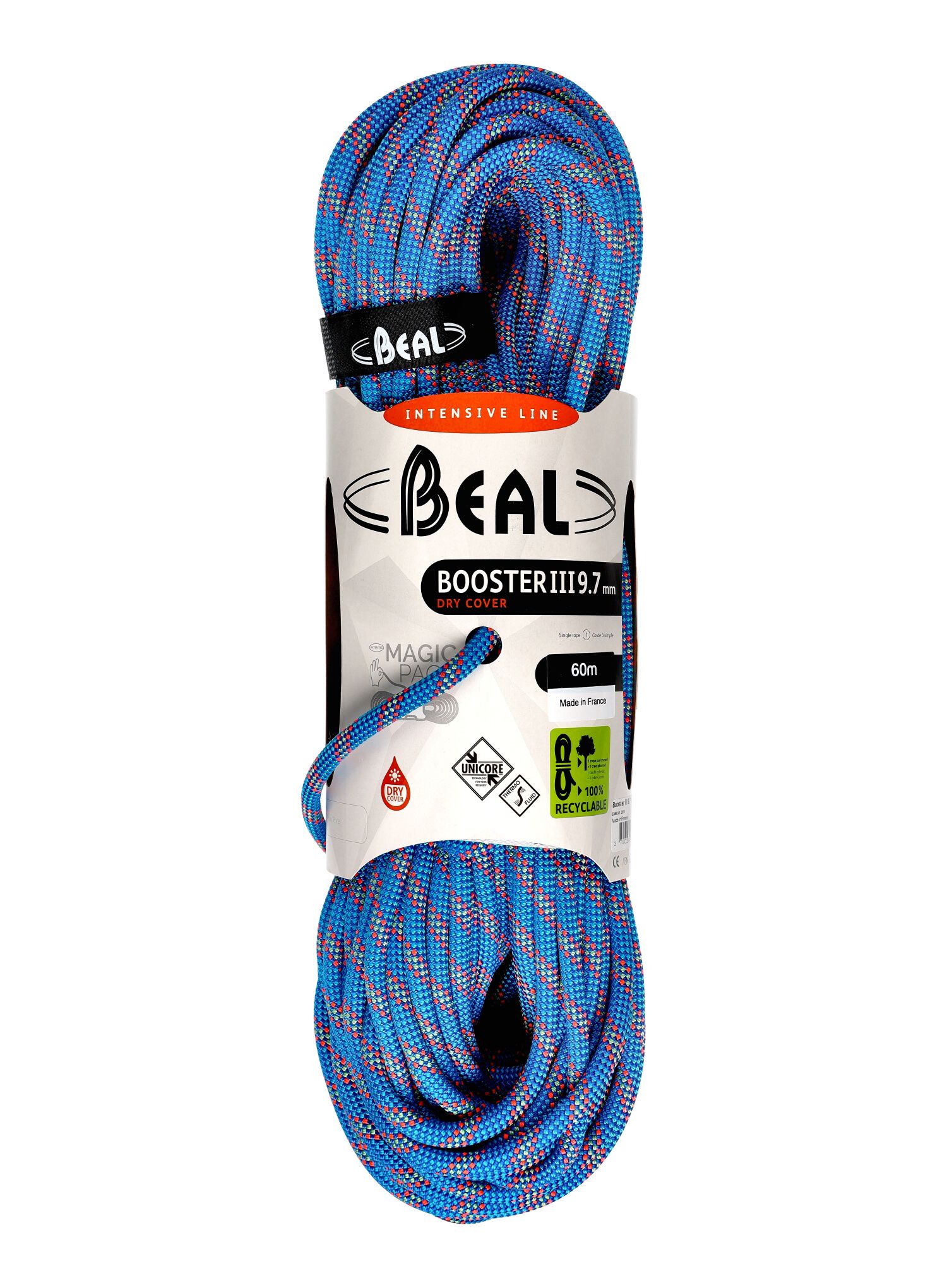 Мотузка для альпінізму Beal Booster III 9,7 mm 60 m Unicore Dry Cover - blue