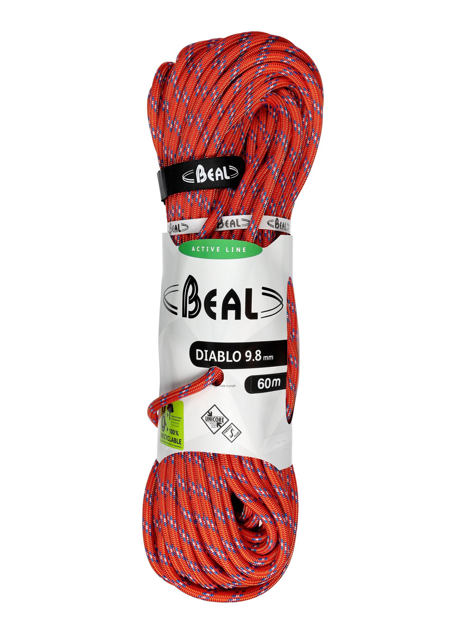 Мотузка для альпінізму Beal Diablo 9,8 mm 60 m Unicore - red