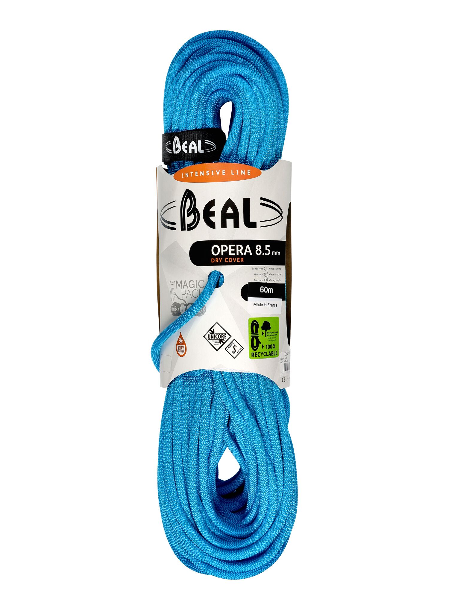Мотузка для альпінізму Beal Opera 8,5 mm 60 m Unicore Dry Cover - blue