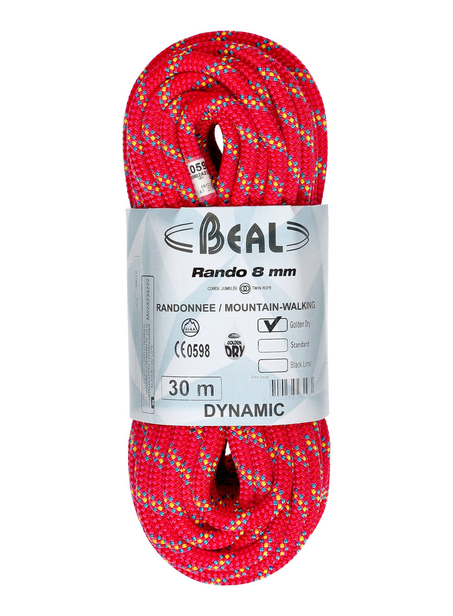 Мотузка для льодолазіння Beal Rando 8 mm 30m Golden Dry - pink