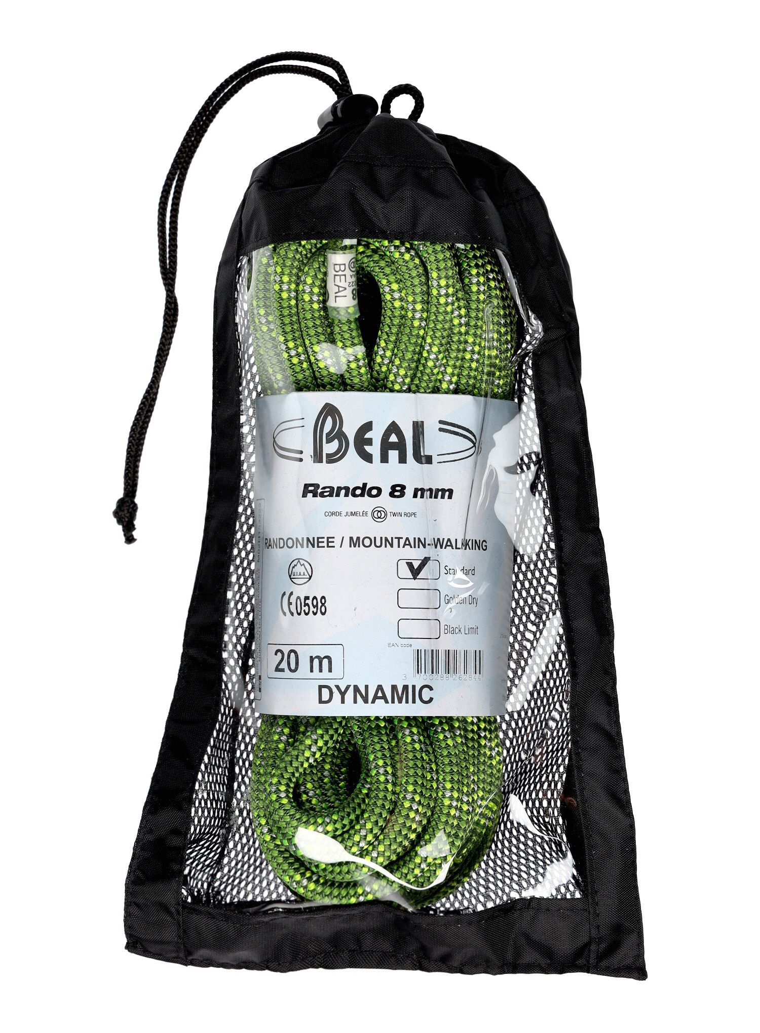 Мотузка туристична Beal Rando 8 mm 20 m - green
