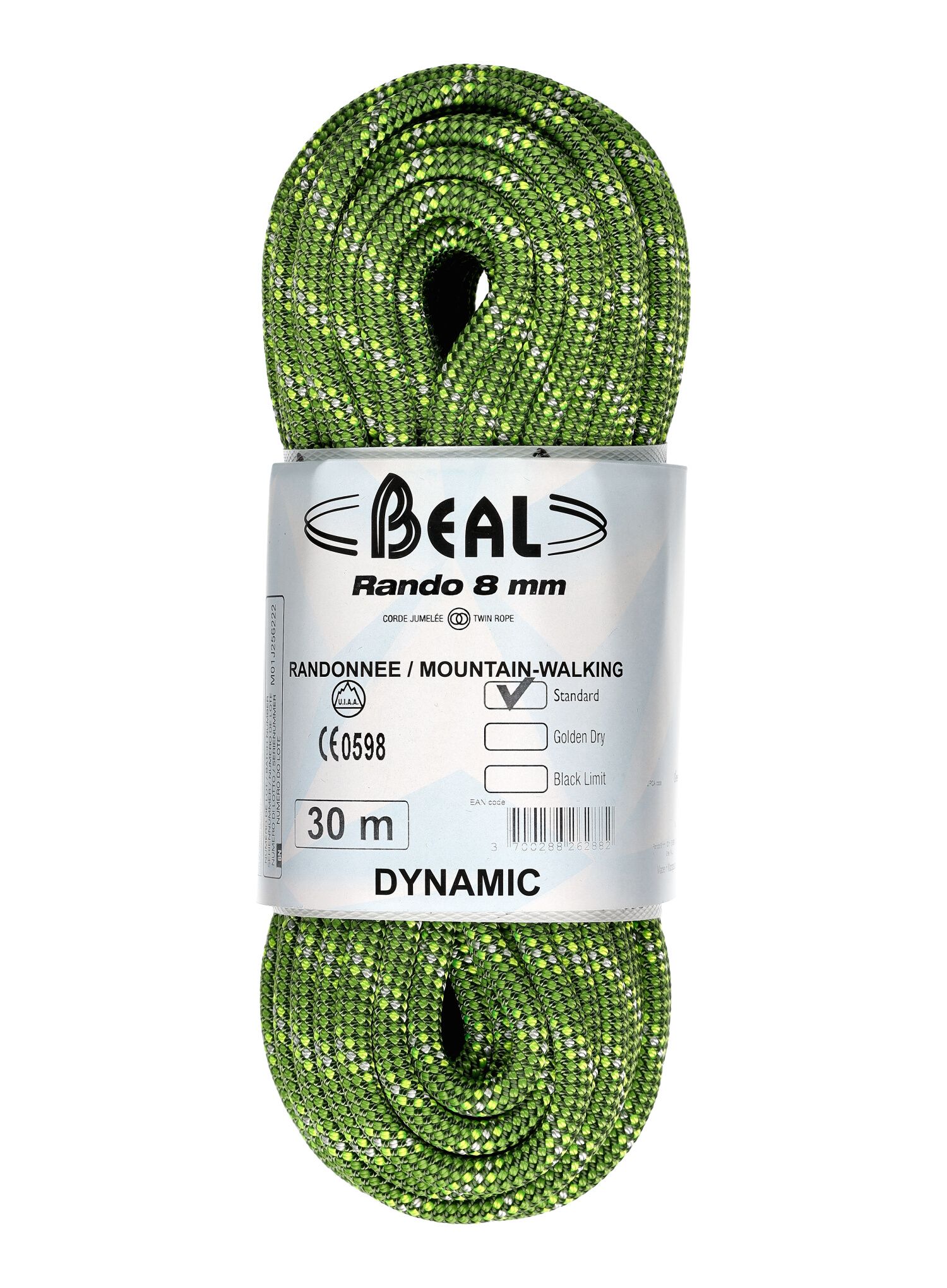 Мотузка динамічна Beal Rando 8 mm 30 m - green