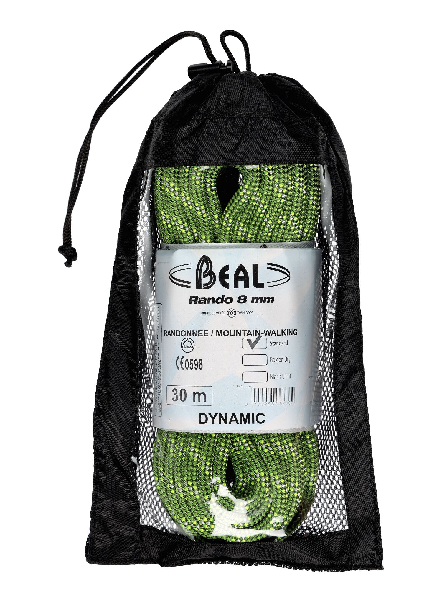 Мотузка динамічна Beal Rando 8 mm 30 m - green