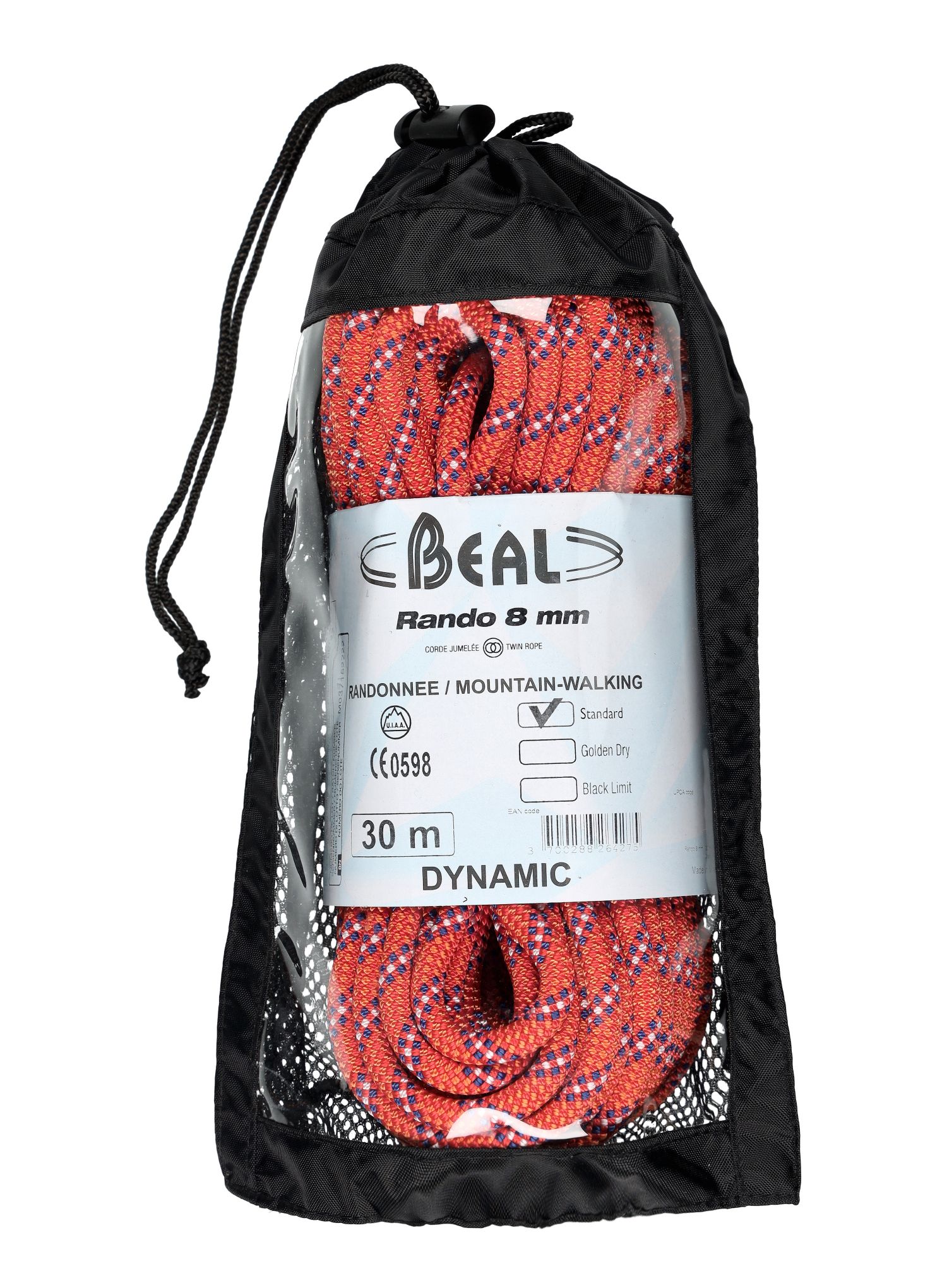 Мотузка туристична Beal Rando 8 mm 30 m - orange