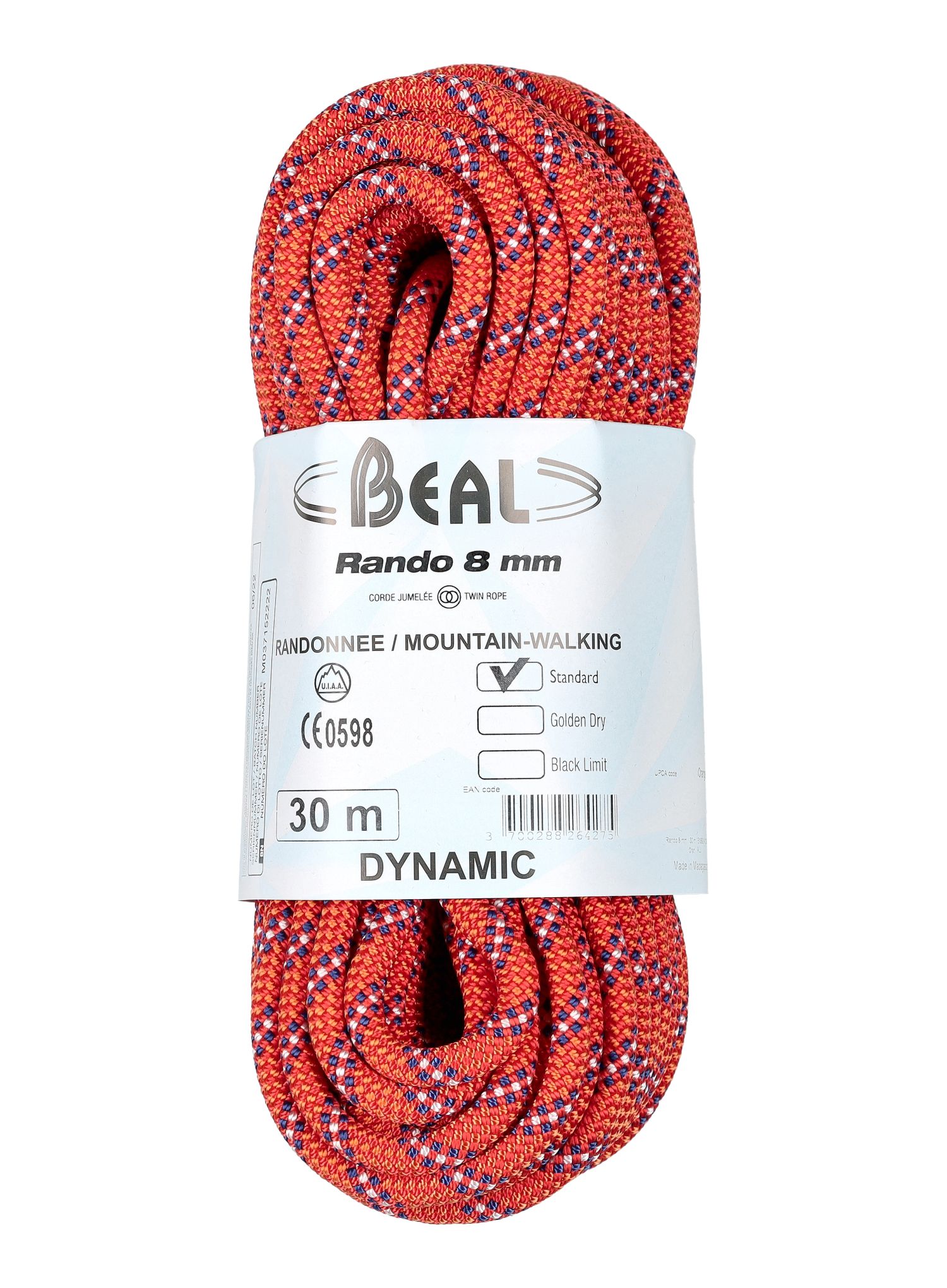 Мотузка туристична Beal Rando 8 mm 30 m - orange