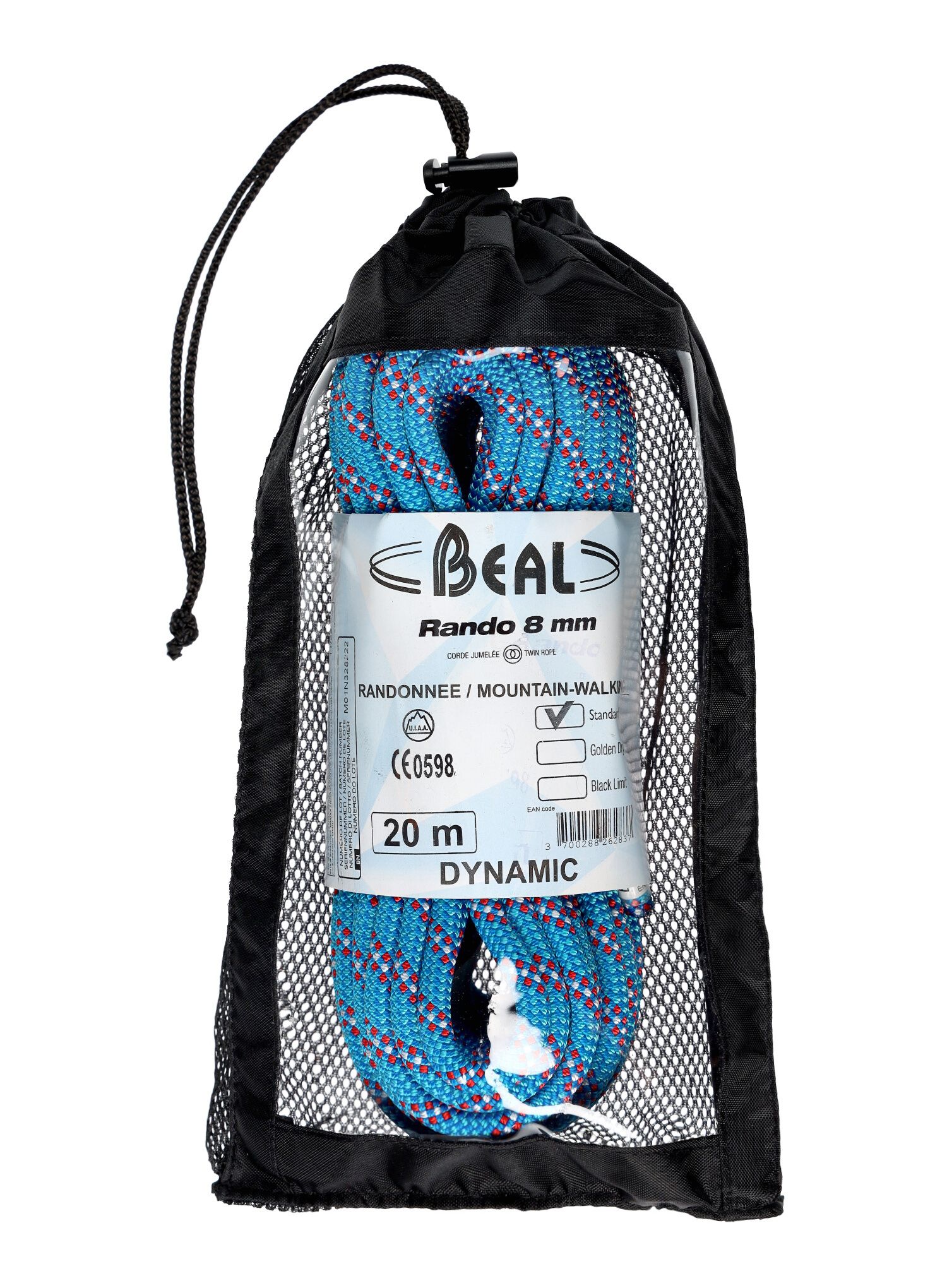 Мотузка динамічна Beal Rando 8 mm 20 m - blue