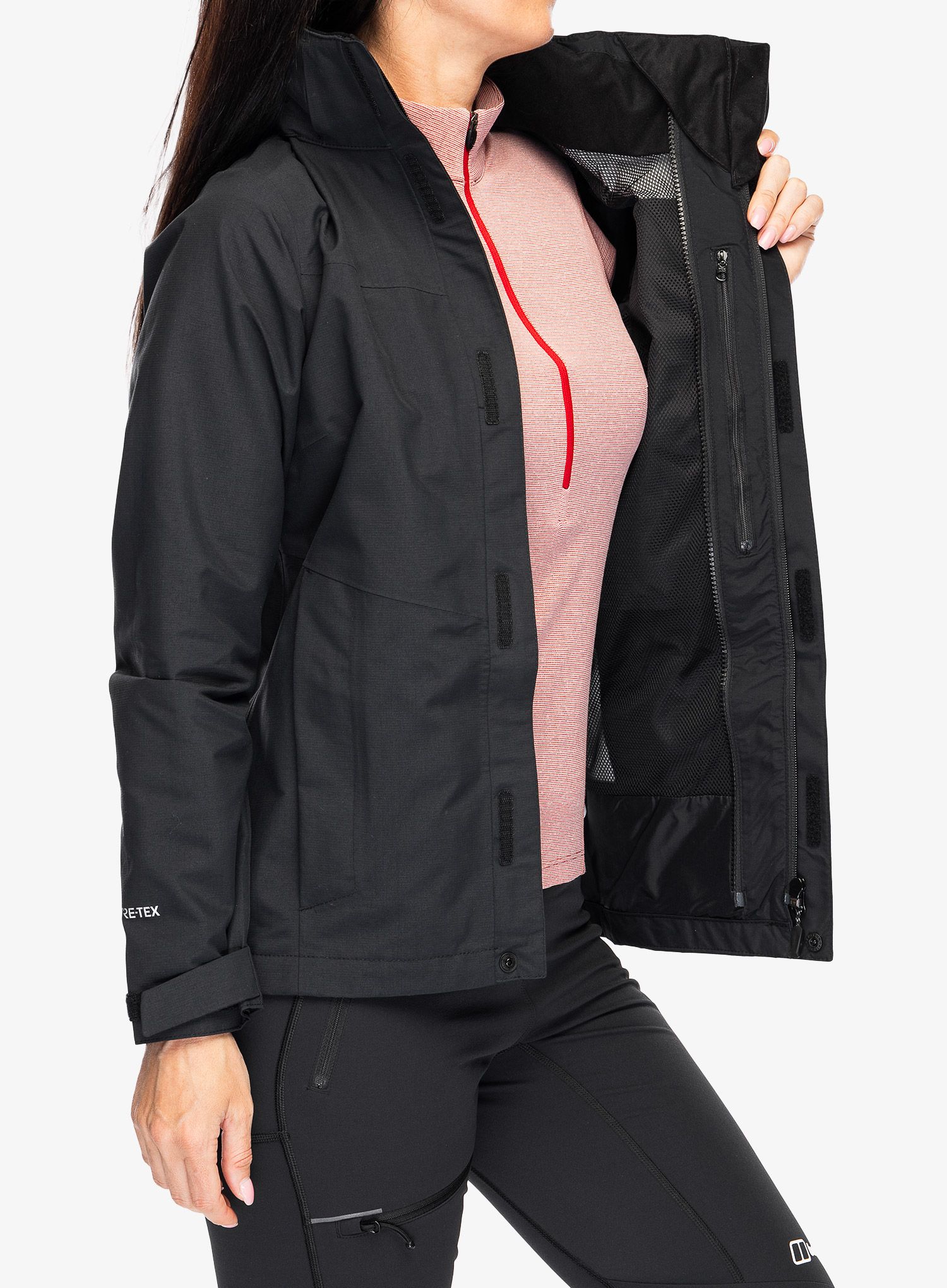 Куртка з мембраною жіноча Berghaus Hillwalker InterActive Shell - black/black