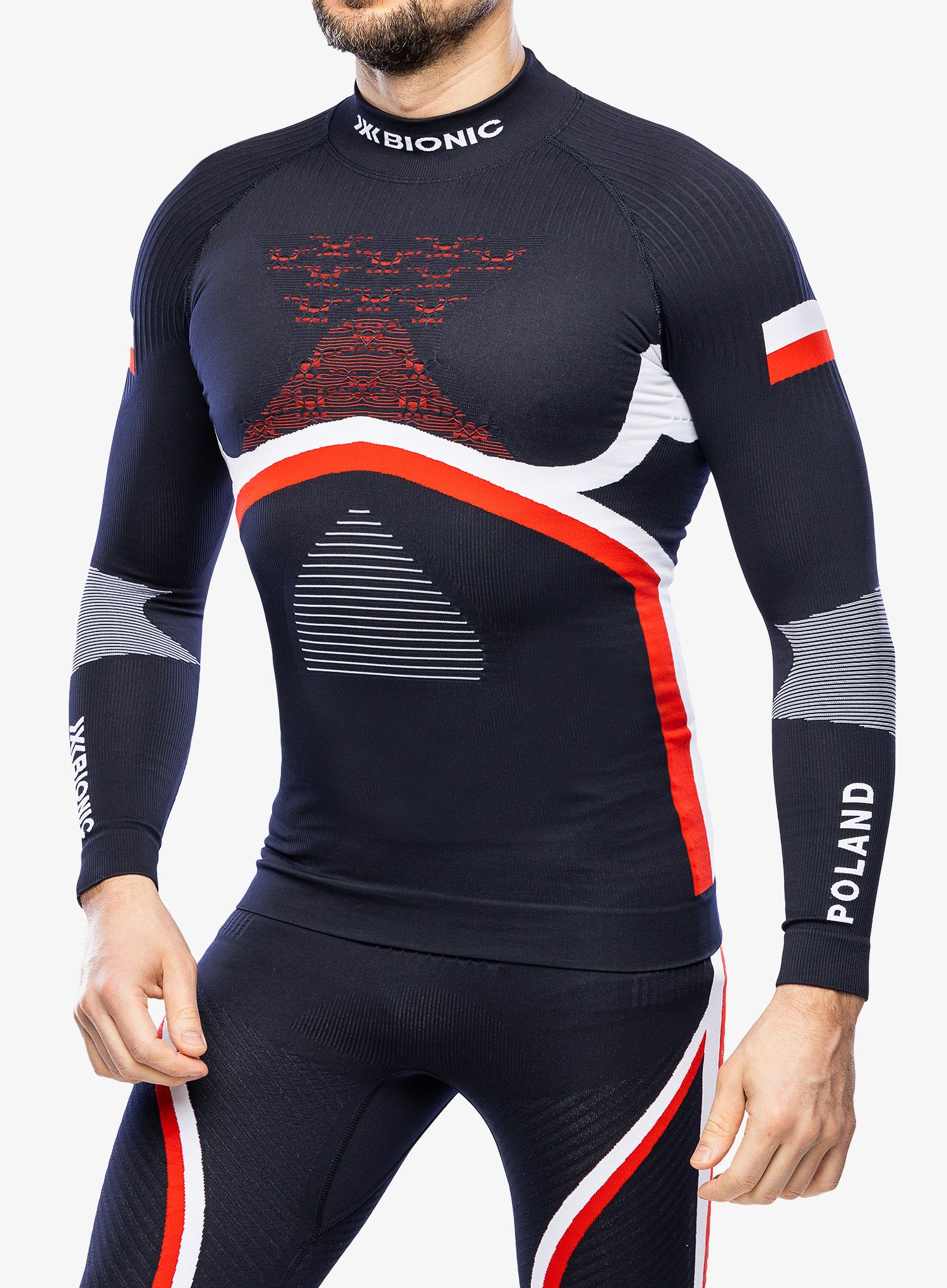 Термокофта X-Bionic Energy Accumulator 4.0 Patriot Shirt T-Neck - poland/white/red
