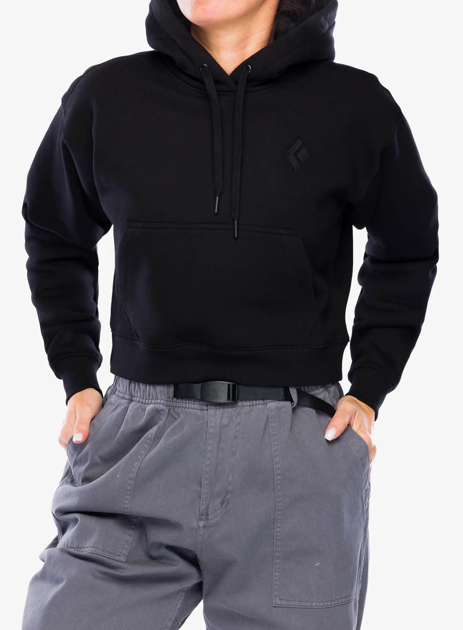 Кофта з каптуром жіноча Black Diamond Crop Pullover Hoody - black