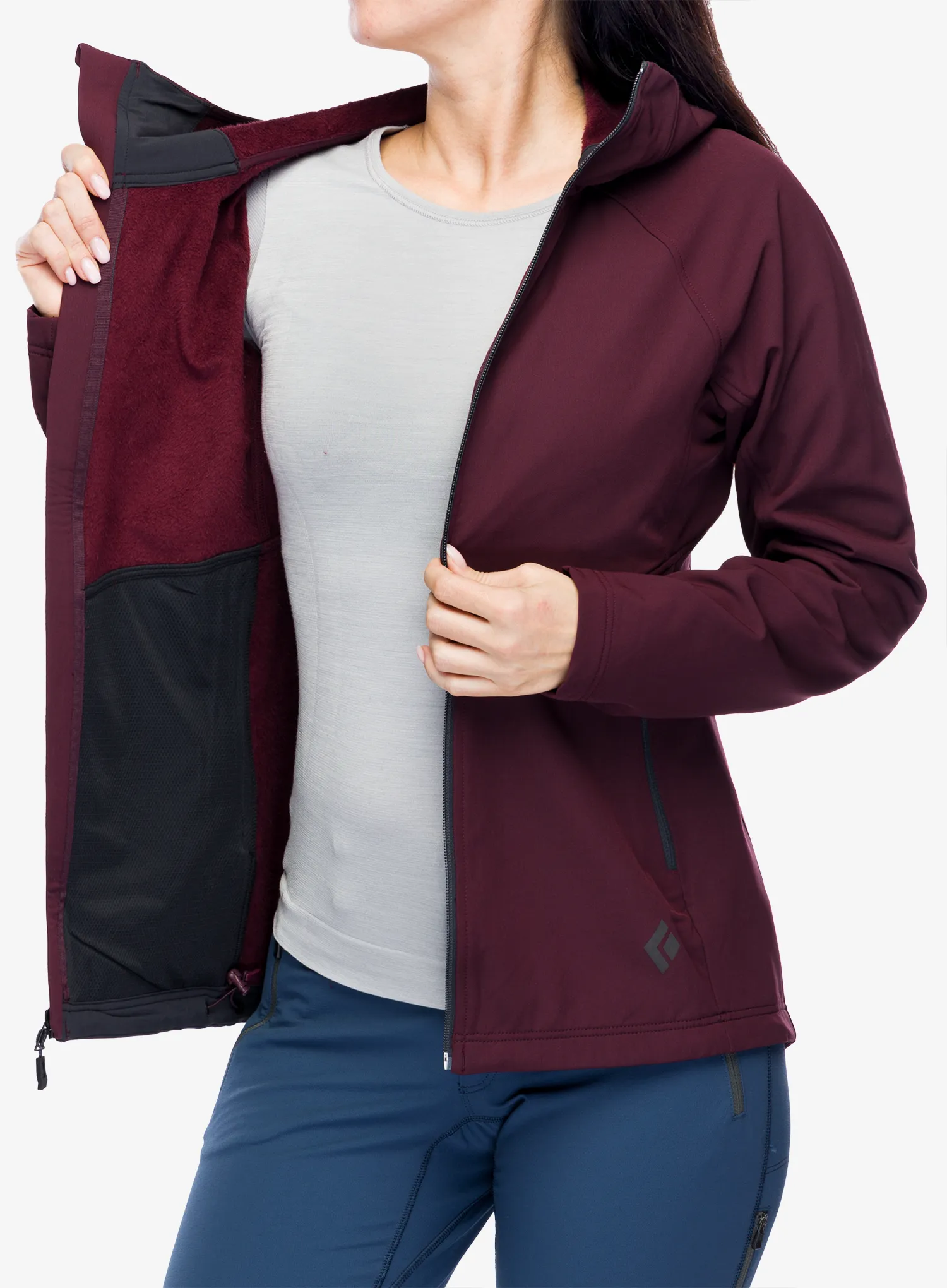 Куртка softshell жіноча Black Diamond Element Hoody - bordeaux