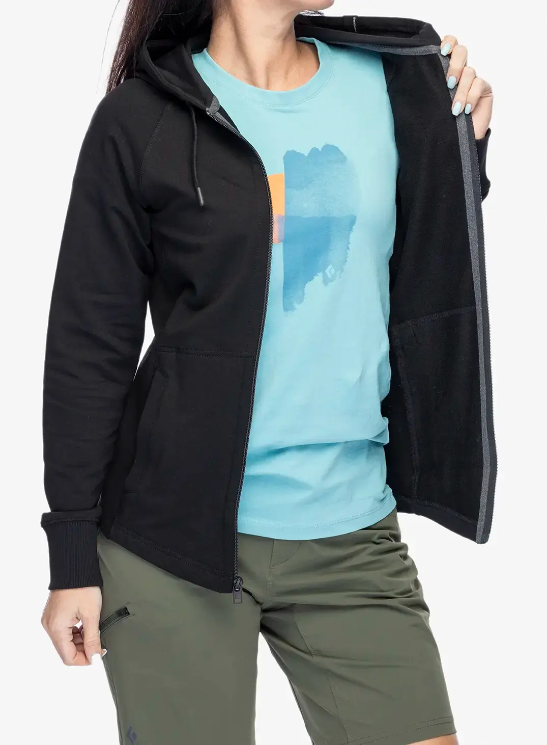 Кофта з каптуром жіноча Black Diamond Mountain Transparency FZ Hoody - black