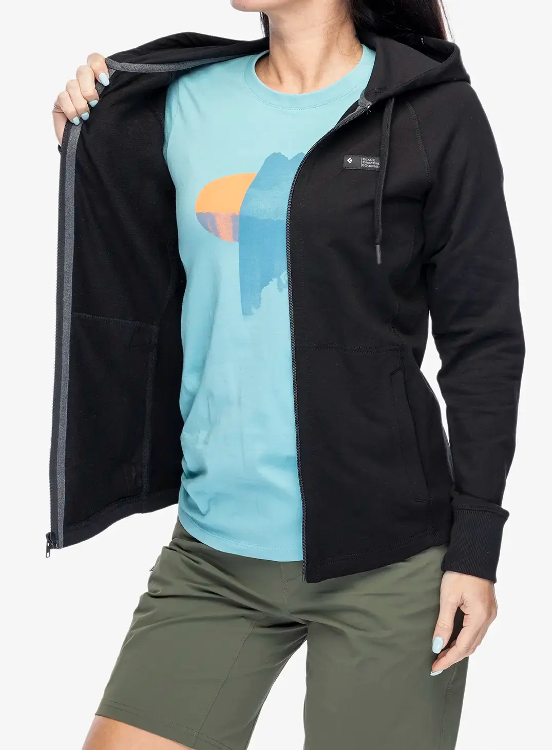 Кофта з каптуром жіноча Black Diamond Mountain Transparency FZ Hoody - black
