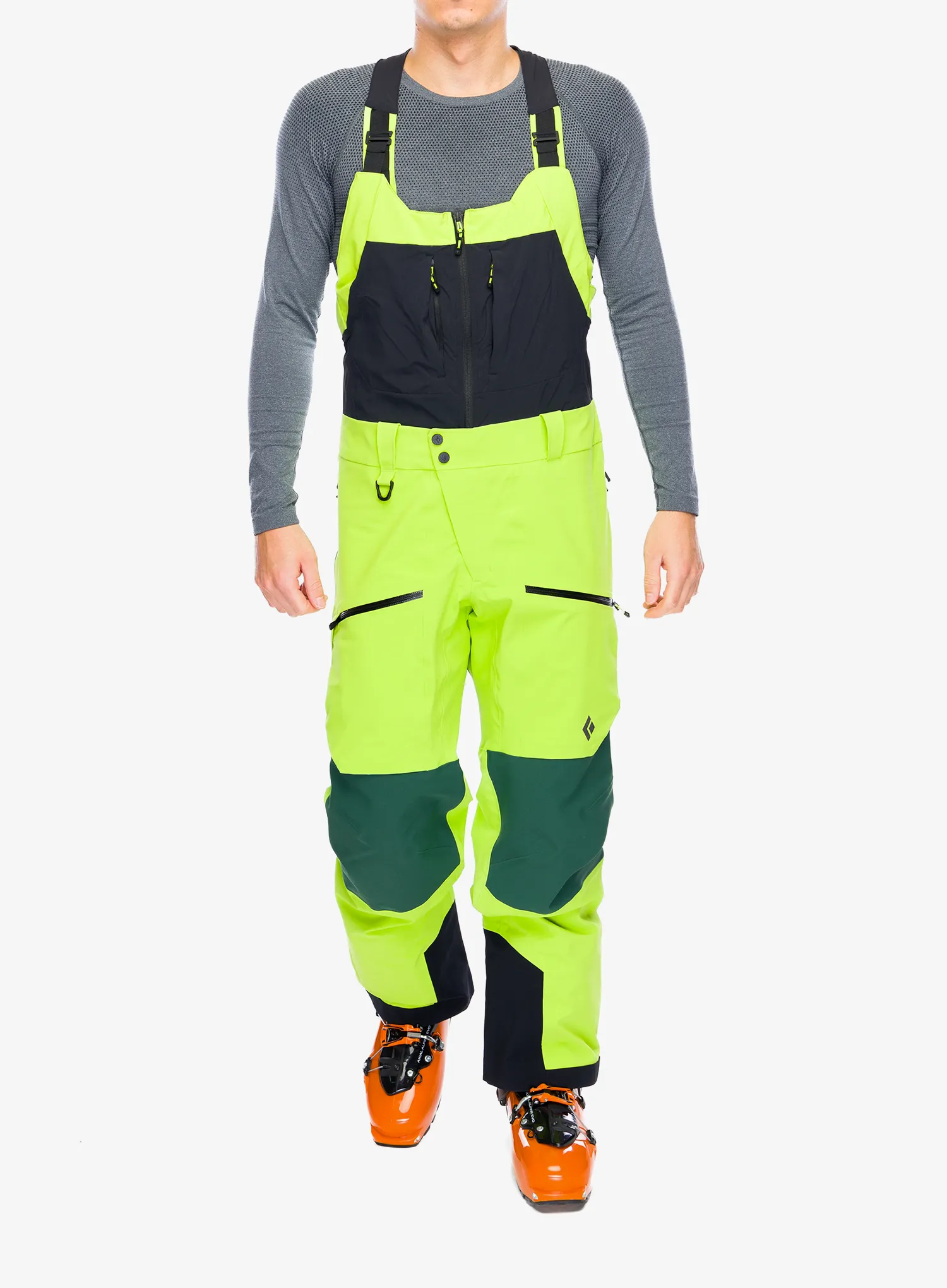 Штани водонепроникні Black Diamond Recon Stretch Pro Bibs - lime green/mountain forest