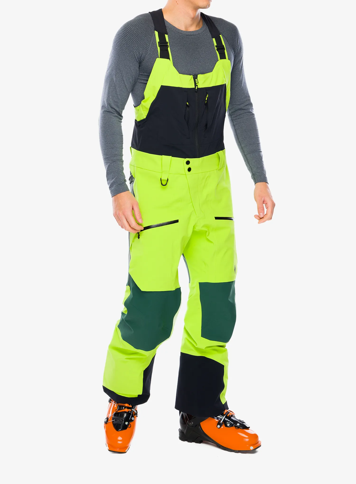 Штани водонепроникні Black Diamond Recon Stretch Pro Bibs - lime green/mountain forest