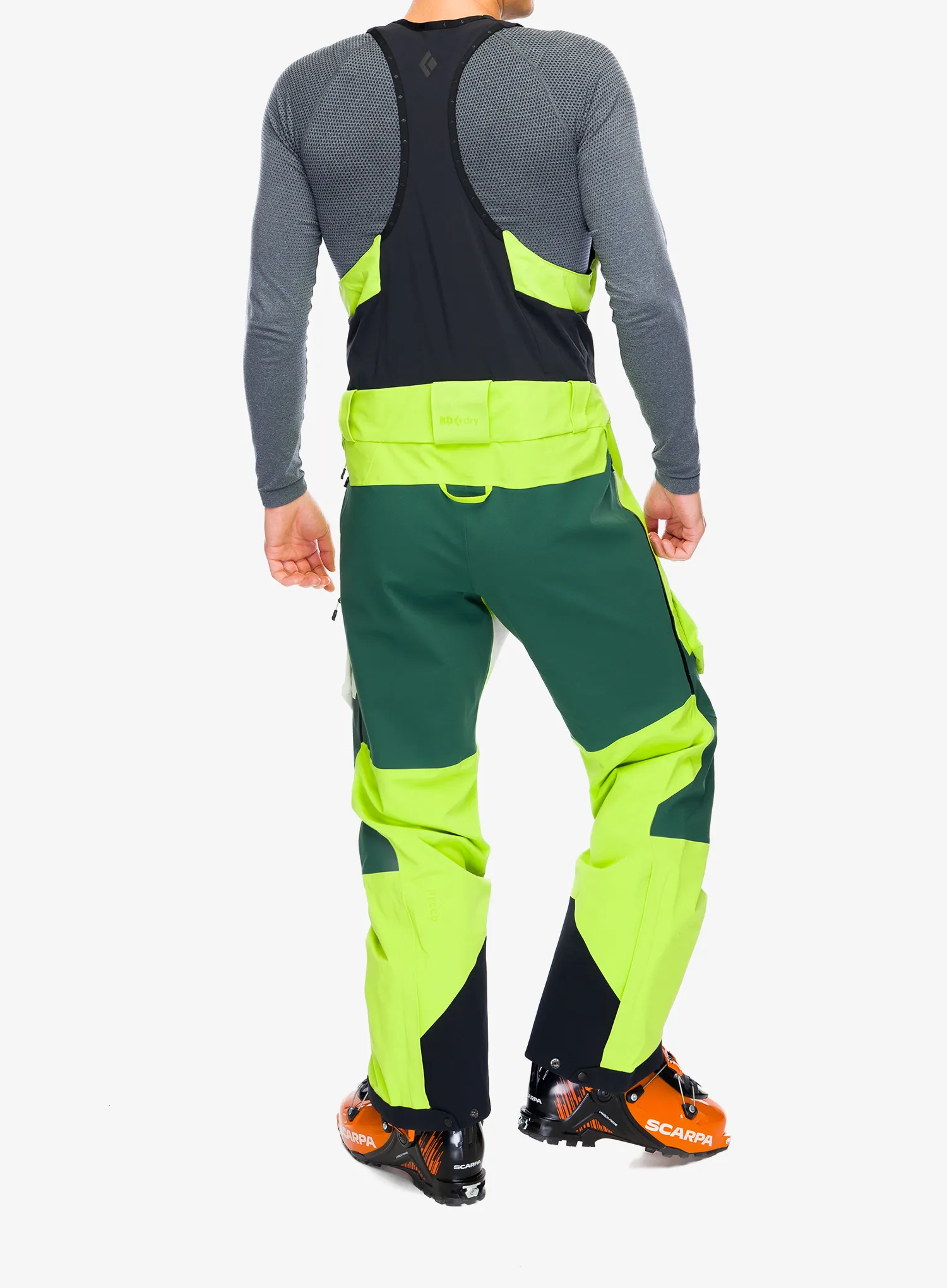 Штани водонепроникні Black Diamond Recon Stretch Pro Bibs - lime green/mountain forest