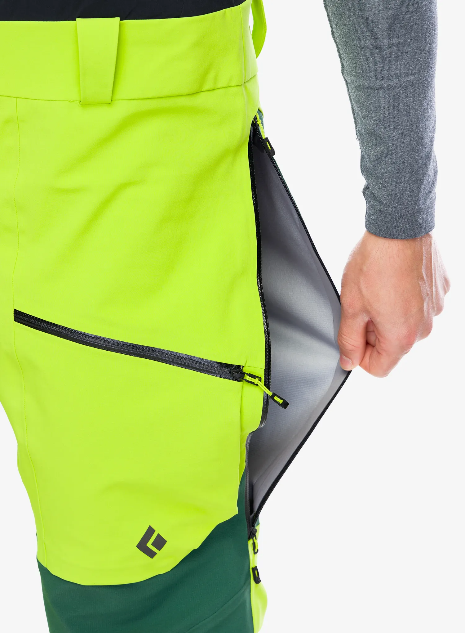 Штани водонепроникні Black Diamond Recon Stretch Pro Bibs - lime green/mountain forest