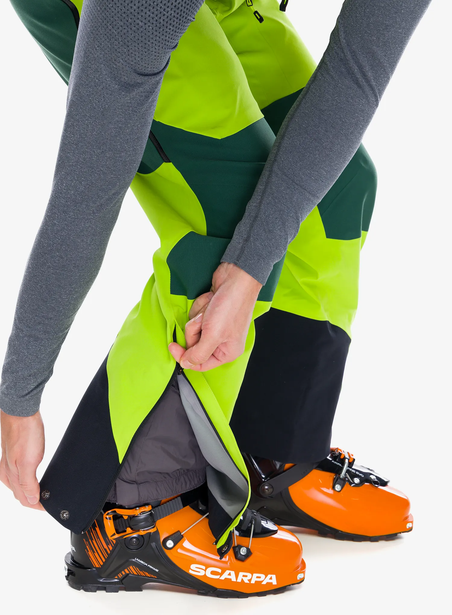 Штани водонепроникні Black Diamond Recon Stretch Pro Bibs - lime green/mountain forest