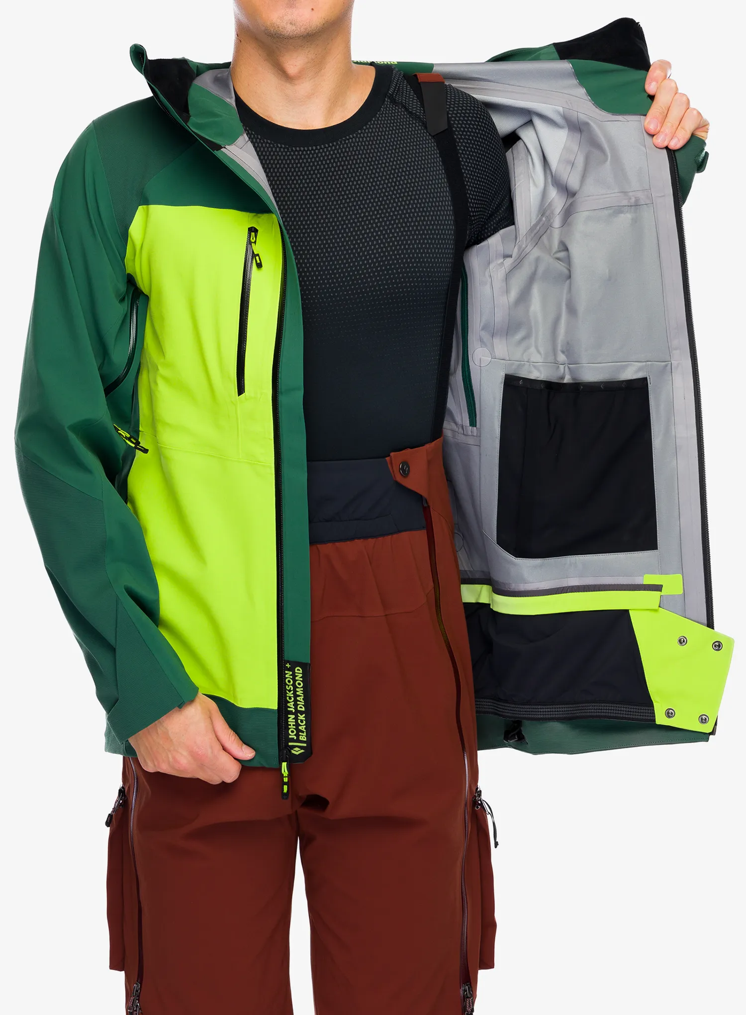 Куртка Black Diamond Recon Stretch Pro Shell - mountain forest/lime green