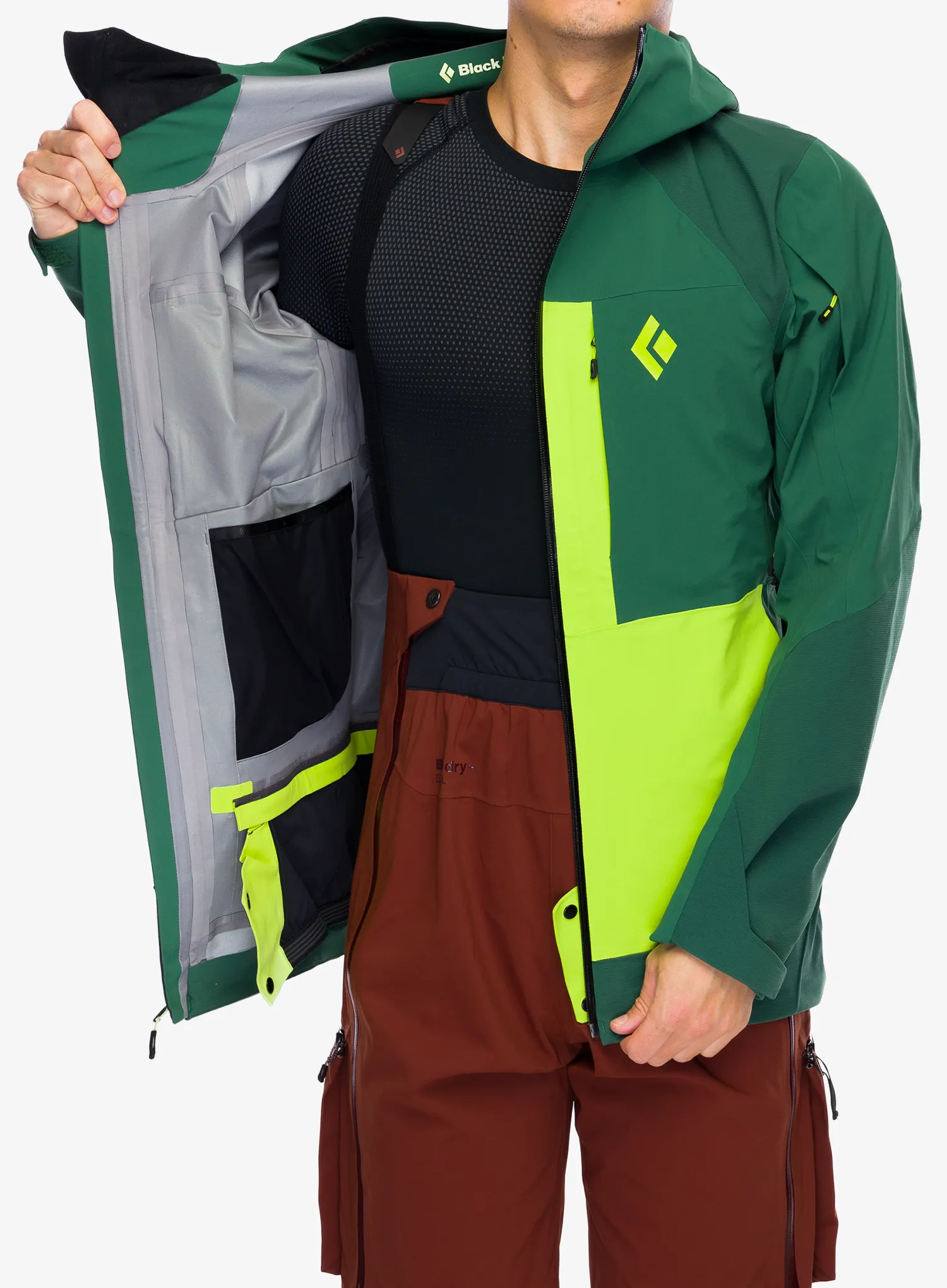 Куртка Black Diamond Recon Stretch Pro Shell - mountain forest/lime green