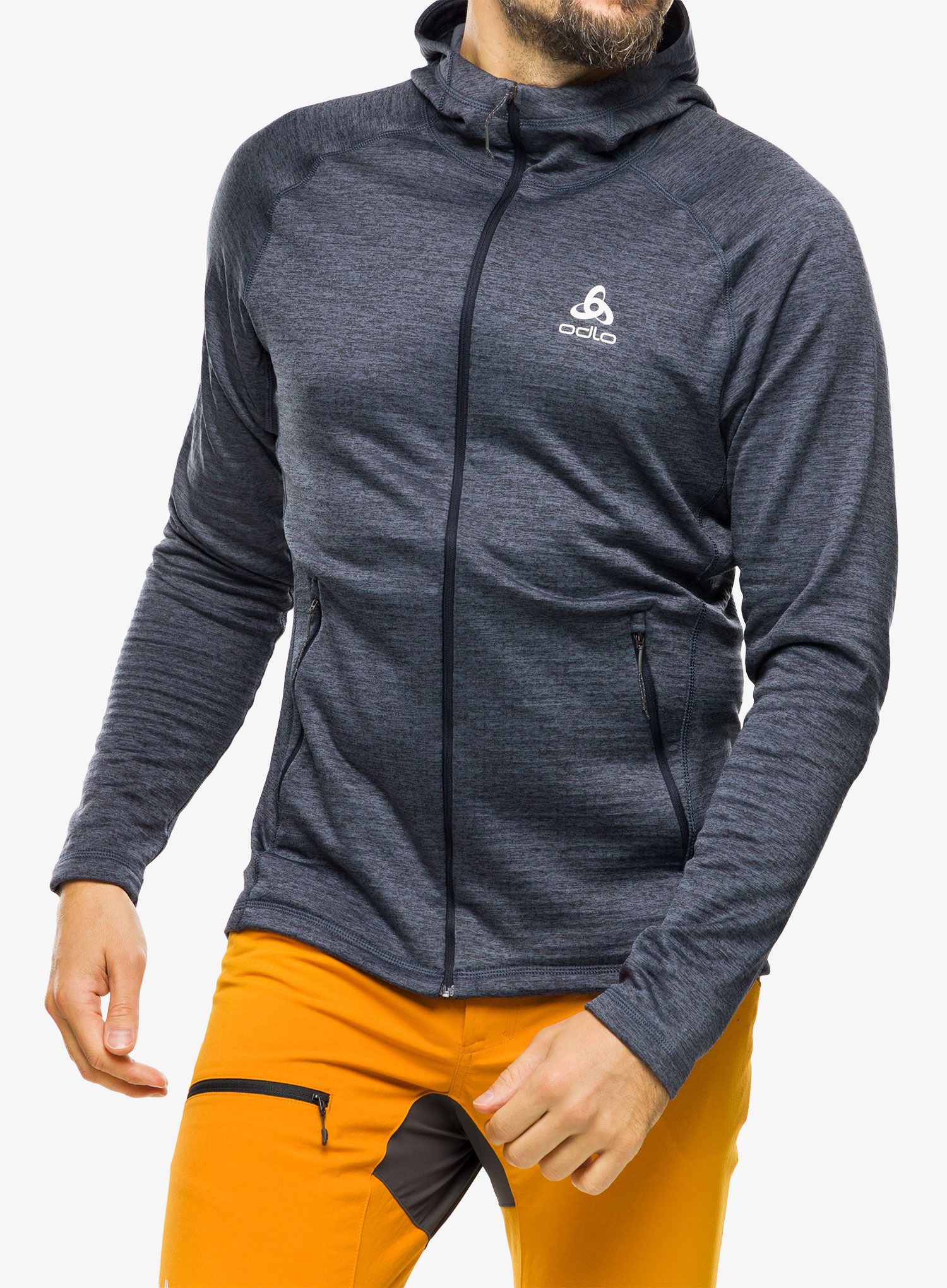 Кофта з каптуром Odlo Tencia Mid Layer Hoody Full Zip - india ink melange
