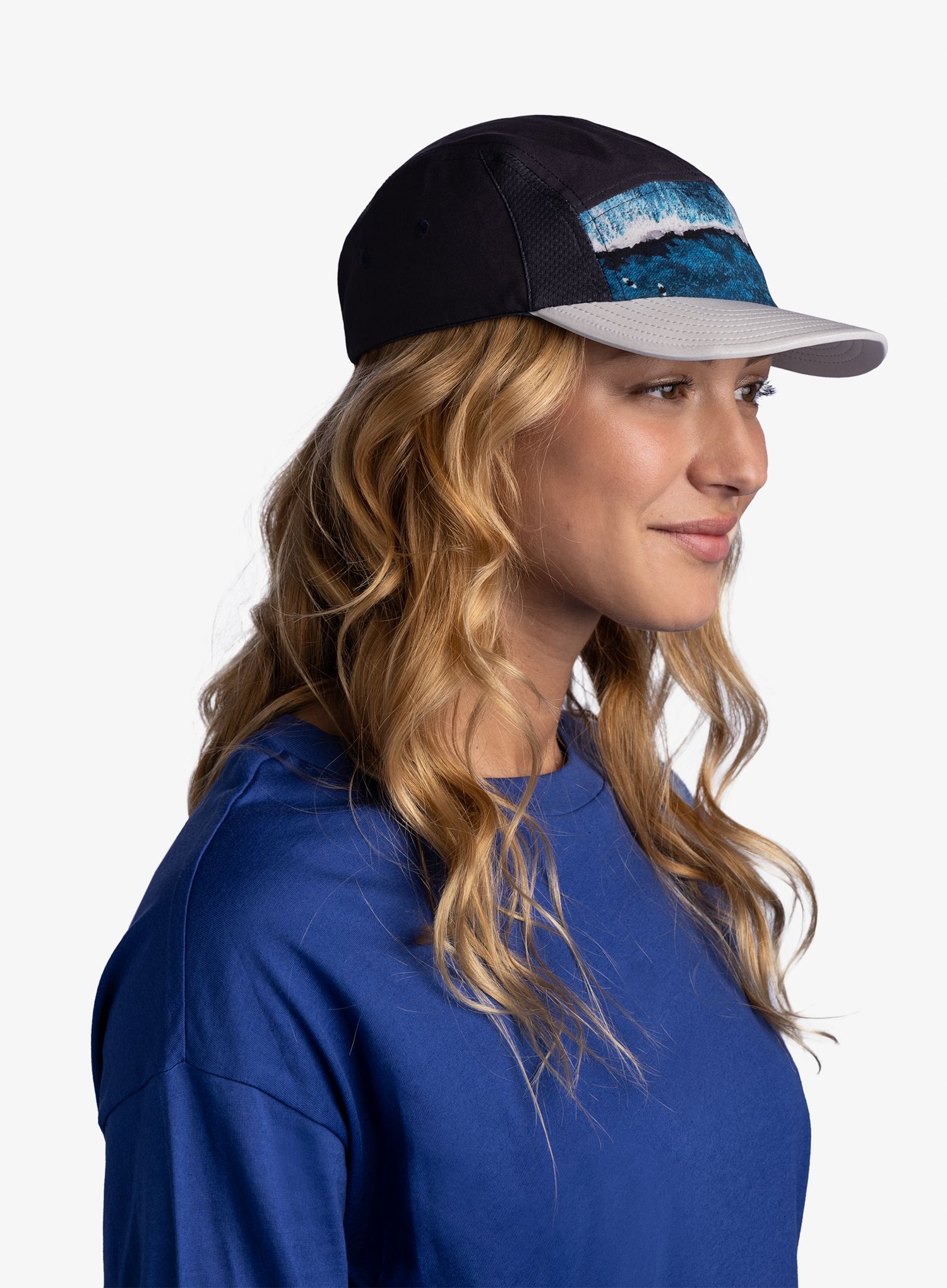 Шапка для бігу Buff 5 Panel Go Cap - parley navy