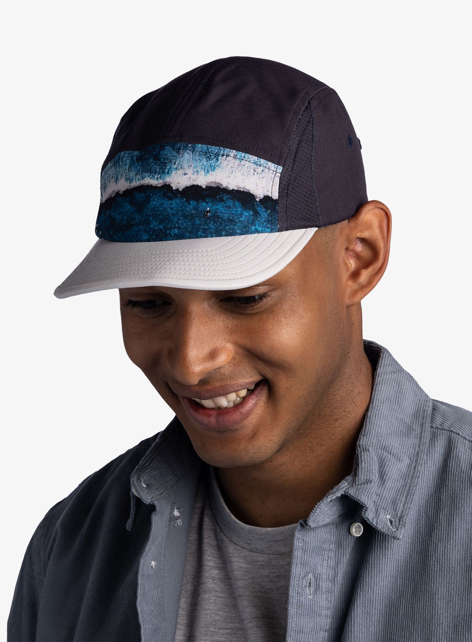 Шапка для бігу Buff 5 Panel Go Cap - parley navy
