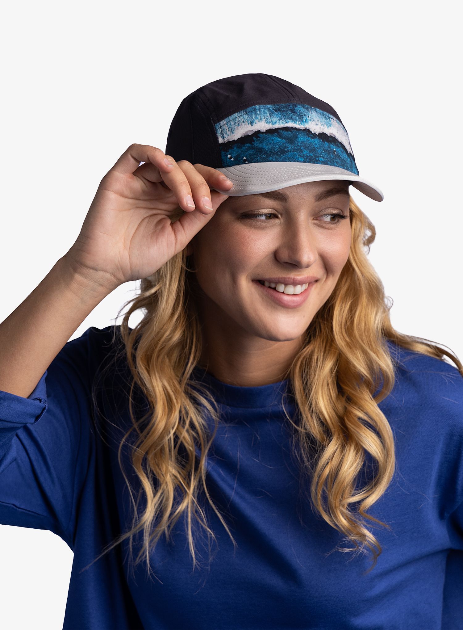 Шапка для бігу Buff 5 Panel Go Cap - parley navy
