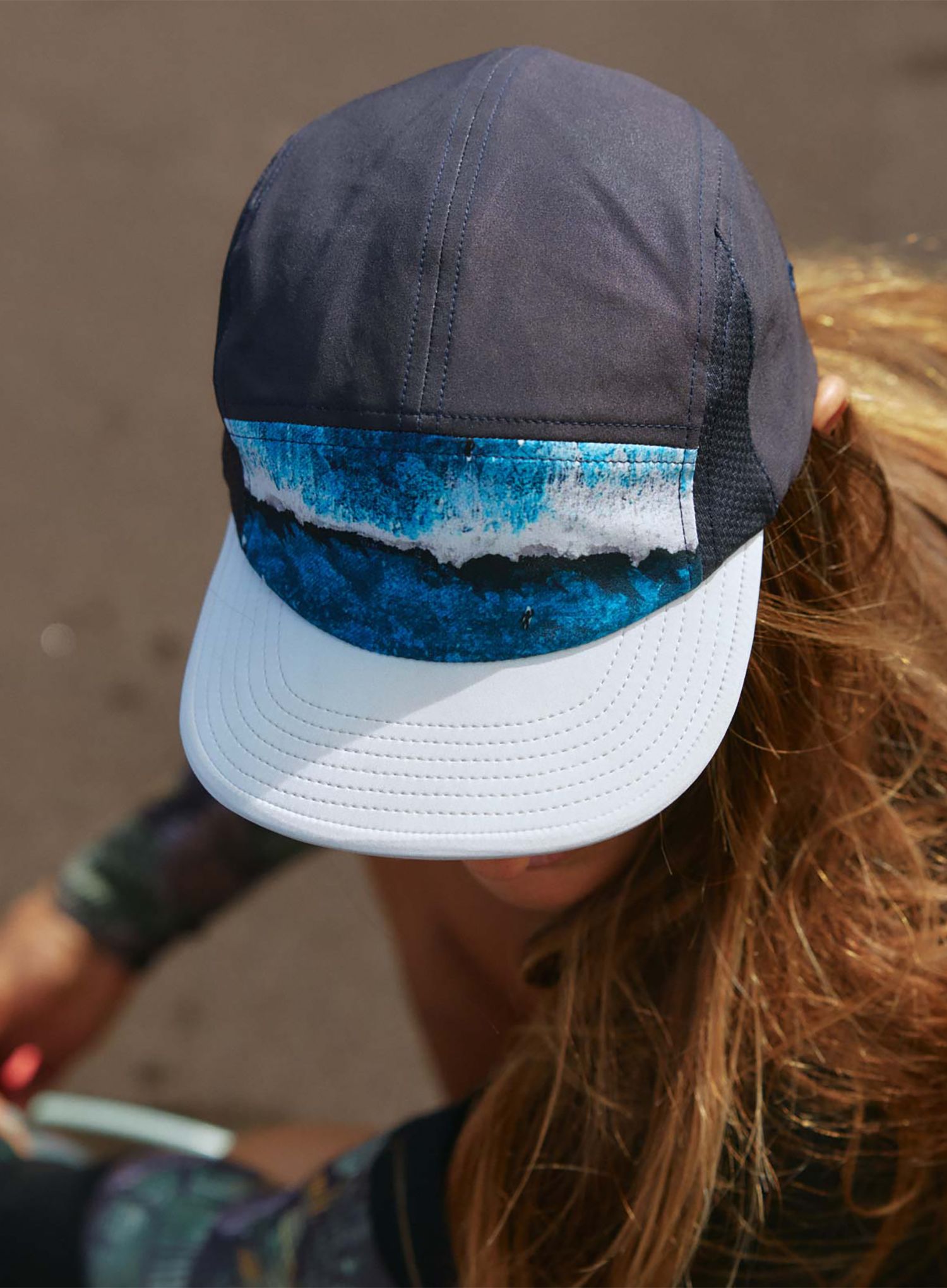 Шапка для бігу Buff 5 Panel Go Cap - parley navy