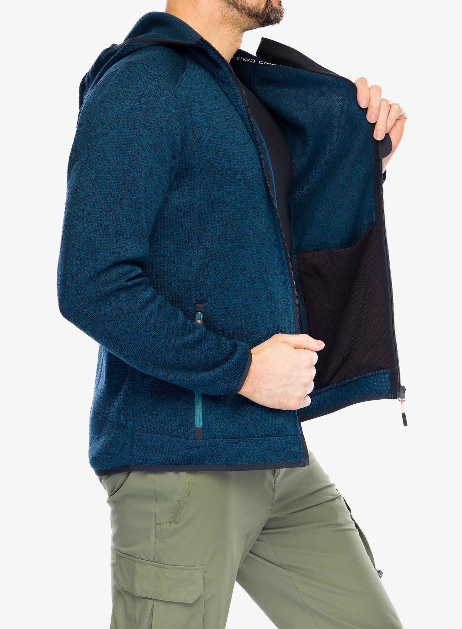 Куртка флісова CMP Borgis Fix Hood Jacket - bluesteel/antracite