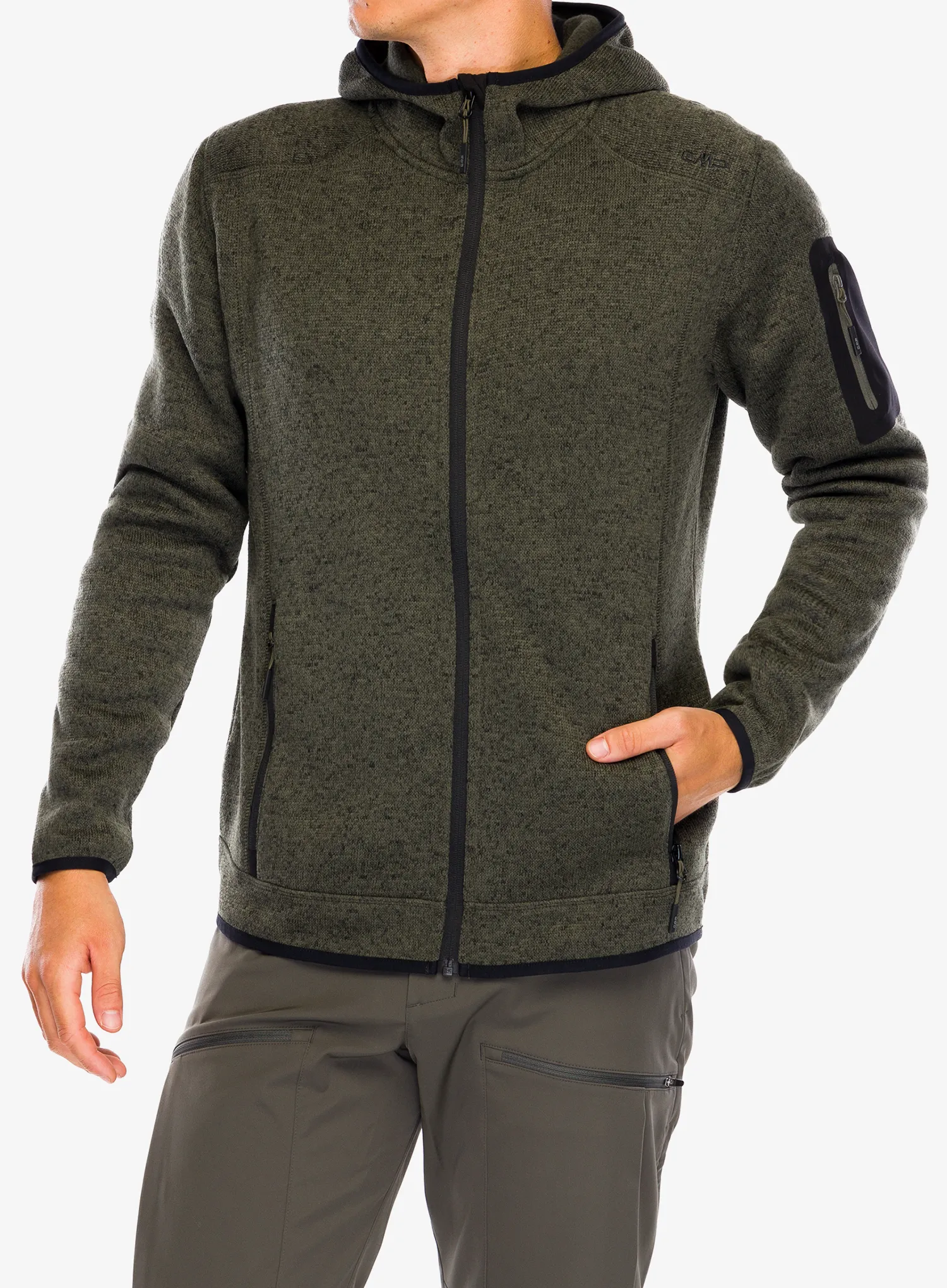 Куртка флісова CMP Borgis Fix Hood Jacket - olive/nero