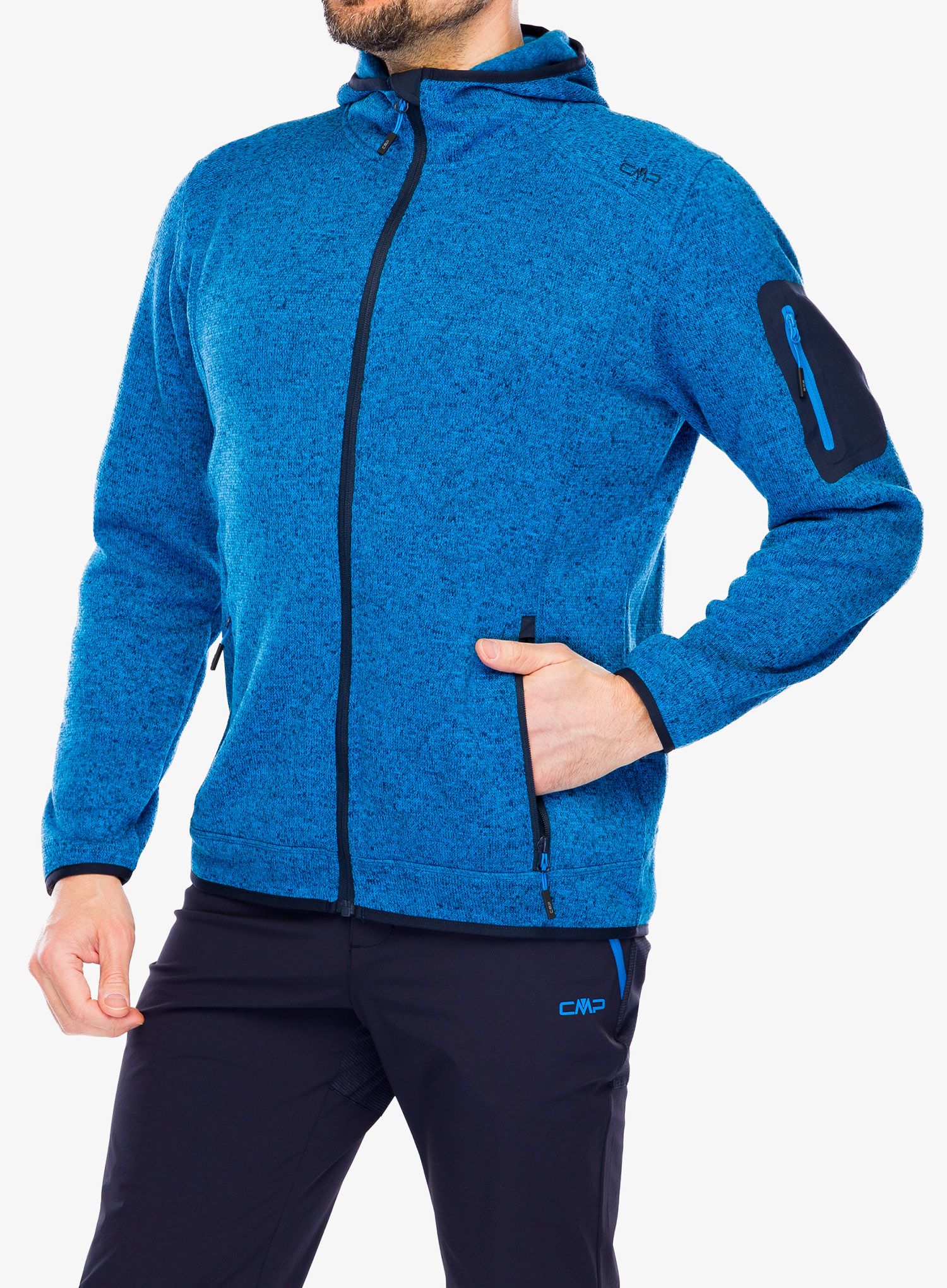 Куртка флісова CMP Borgis Fix Hood Jacket - river/black blue