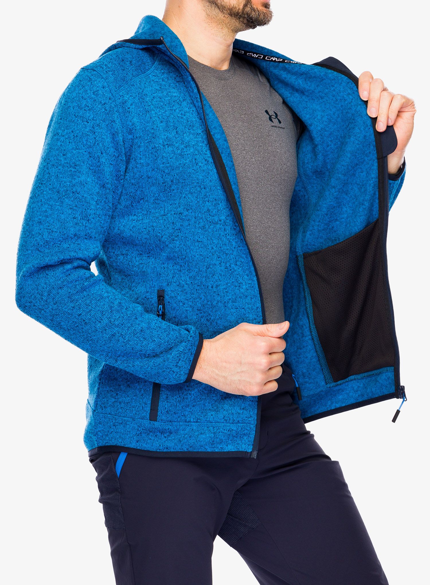 Куртка флісова CMP Borgis Fix Hood Jacket - river/black blue