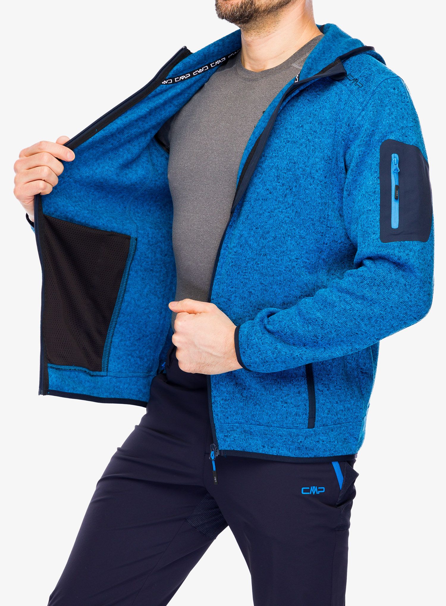 Куртка флісова CMP Borgis Fix Hood Jacket - river/black blue